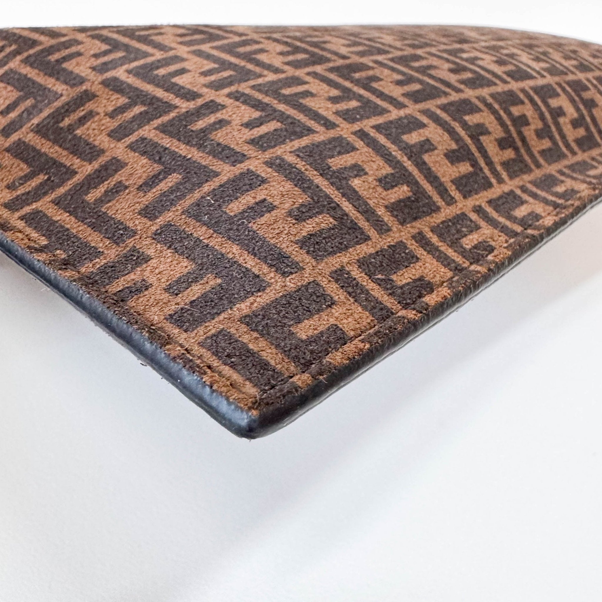 FENDI Zucca Brown Suede Zip Pouch, in , Sold by HIVE PRELOVED - Pouches, ,