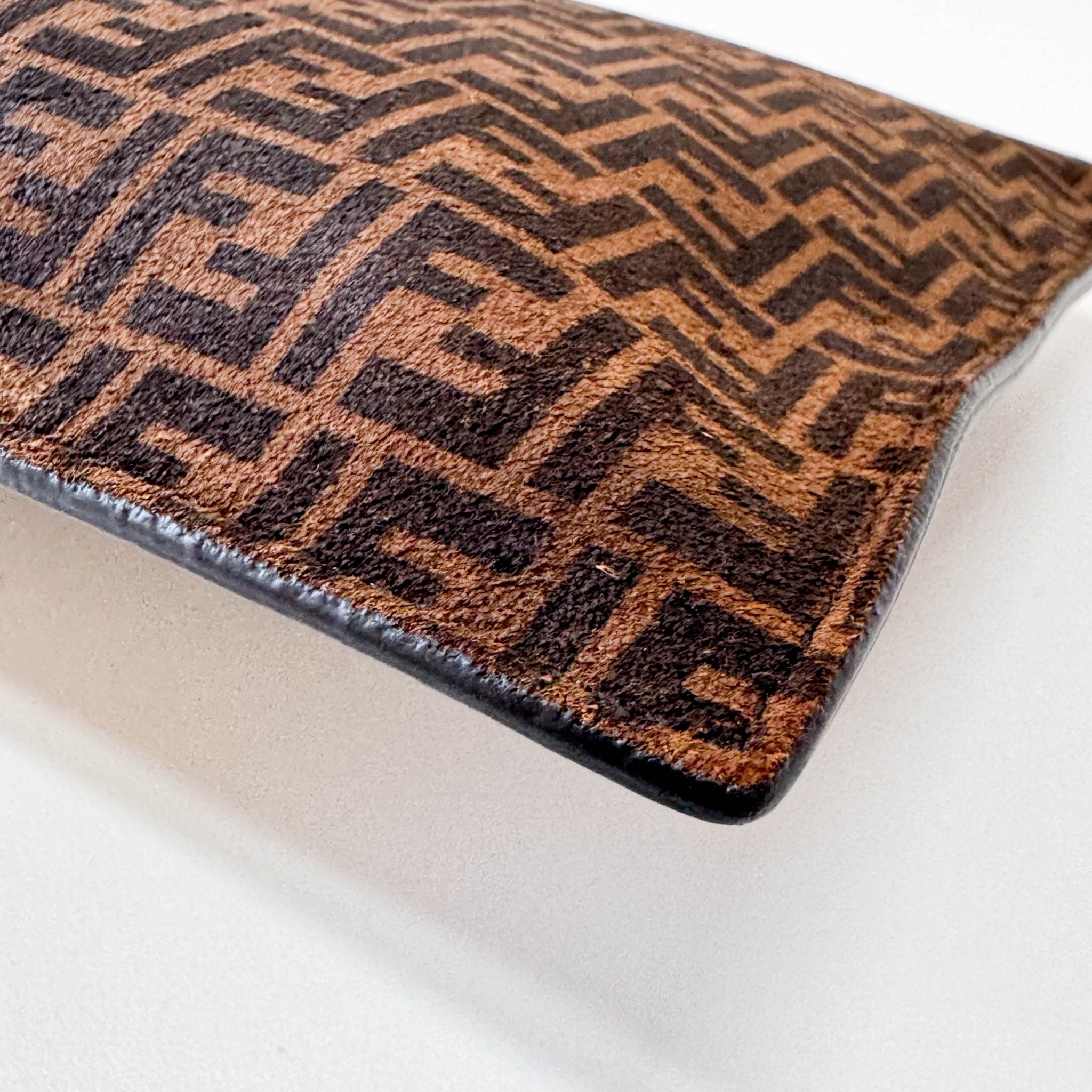 FENDI Zucca Brown Suede Zip Pouch, in , Sold by HIVE PRELOVED - Pouches, ,