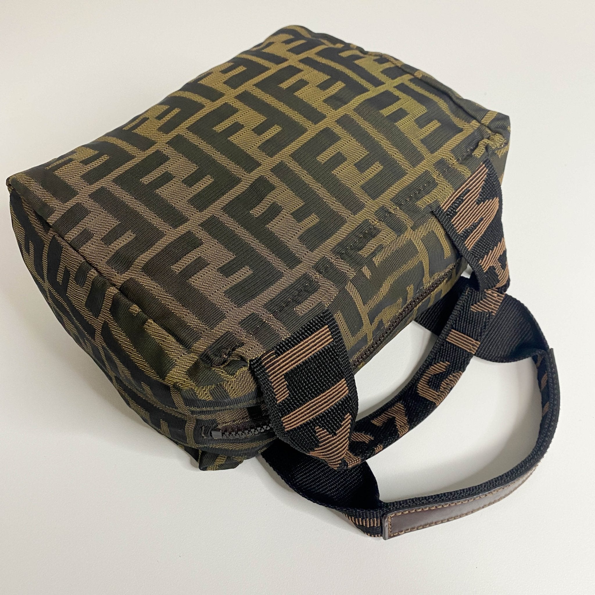 FENDI Zucca Double Handle Mini Pochette Pouch Bag, in , Sold by HIVE PRELOVED - Handle Bags, Mini bags,