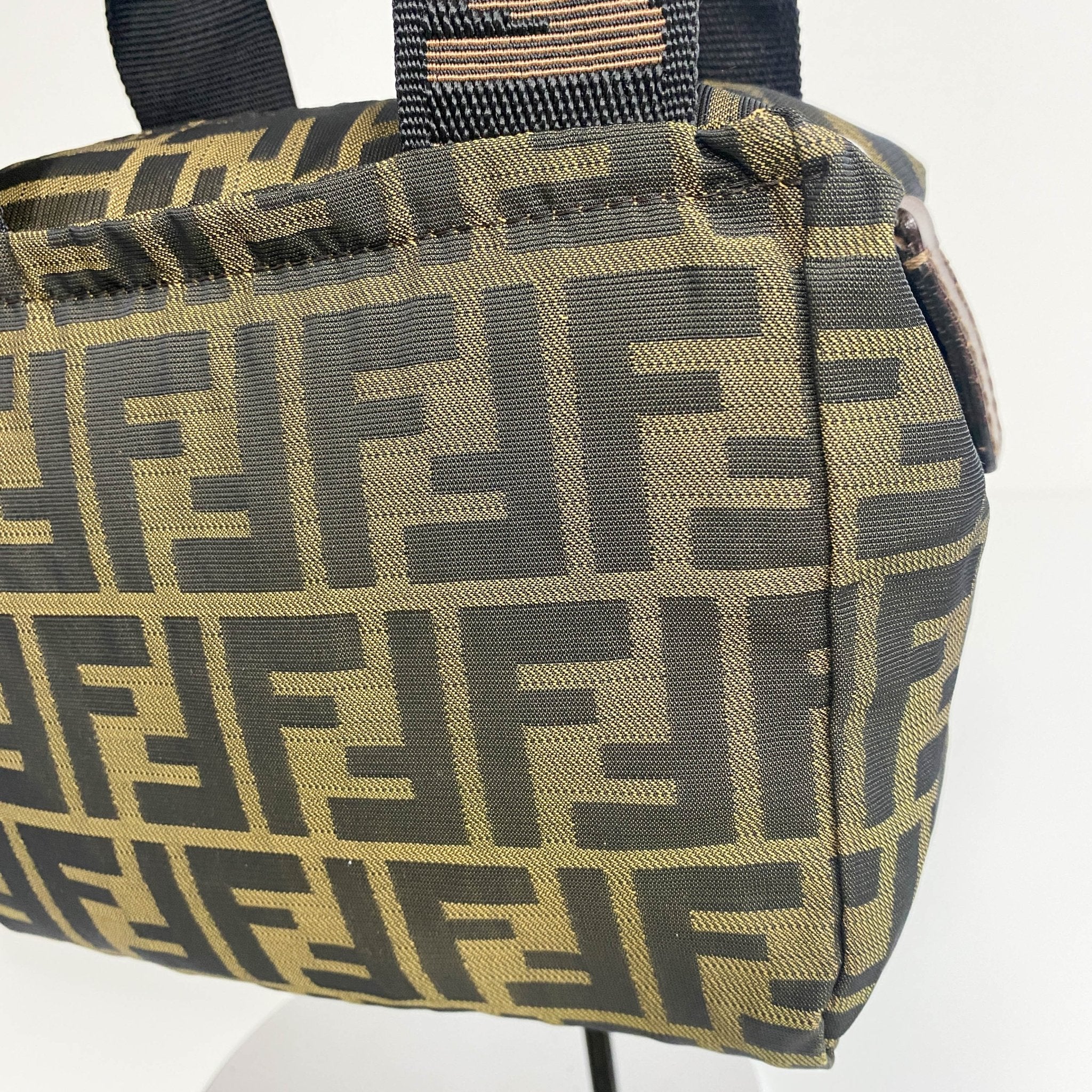 FENDI Zucca Double Handle Mini Pochette Pouch Bag, in , Sold by HIVE PRELOVED - Handle Bags, Mini bags,