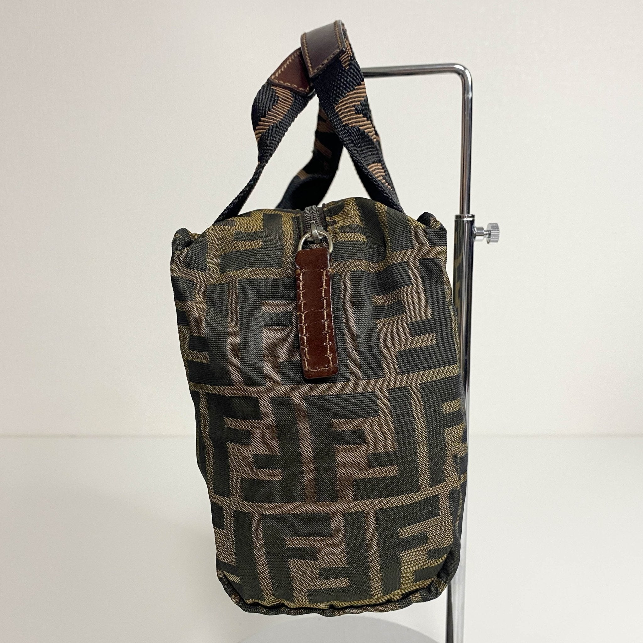 FENDI Zucca Double Handle Mini Pochette Pouch Bag, in , Sold by HIVE PRELOVED - Handle Bags, Mini bags,