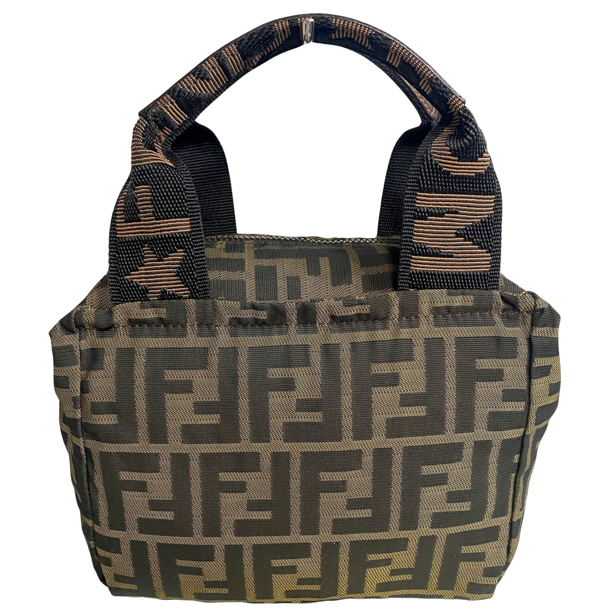 FENDI Zucca Double Handle Mini Pochette Pouch Bag, in , Sold by HIVE PRELOVED - Handle Bags, Mini bags,