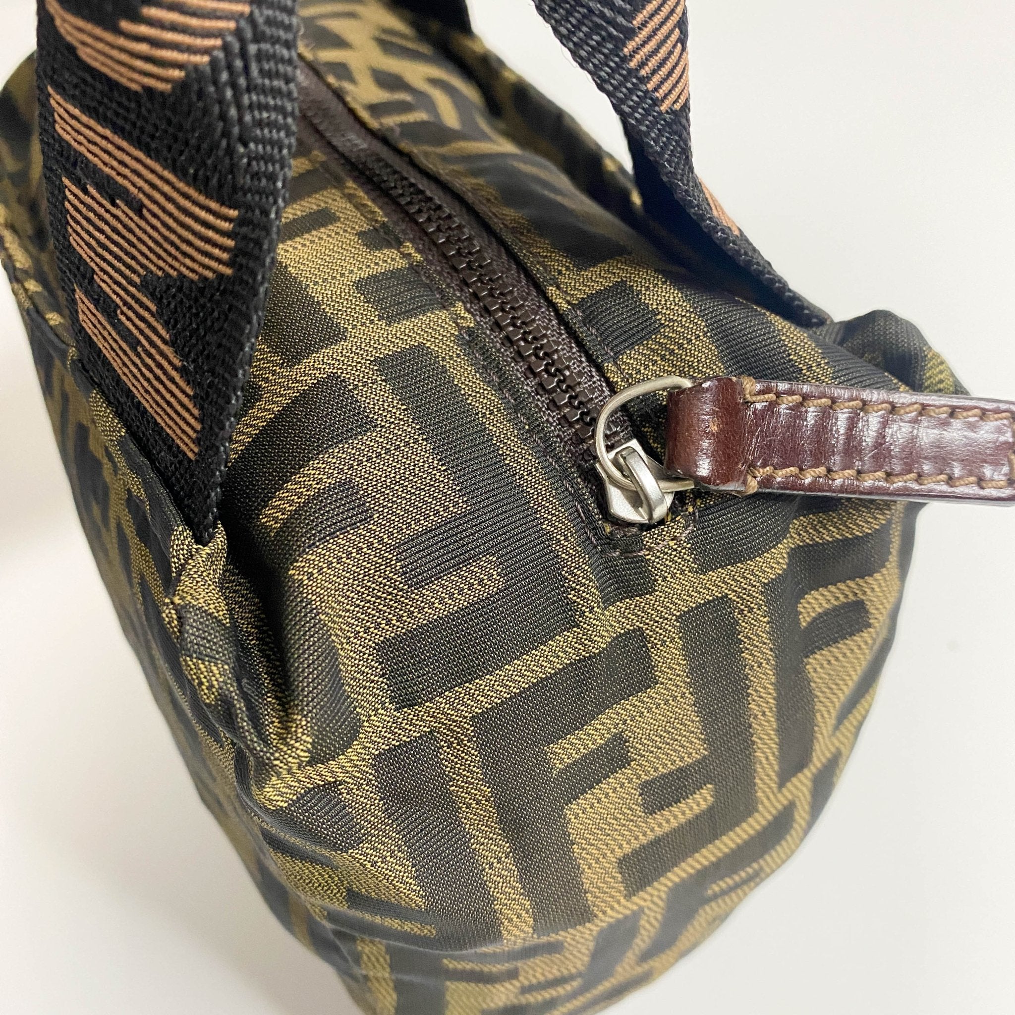 FENDI Zucca Double Handle Mini Pochette Pouch Bag, in , Sold by HIVE PRELOVED - Handle Bags, Mini bags,