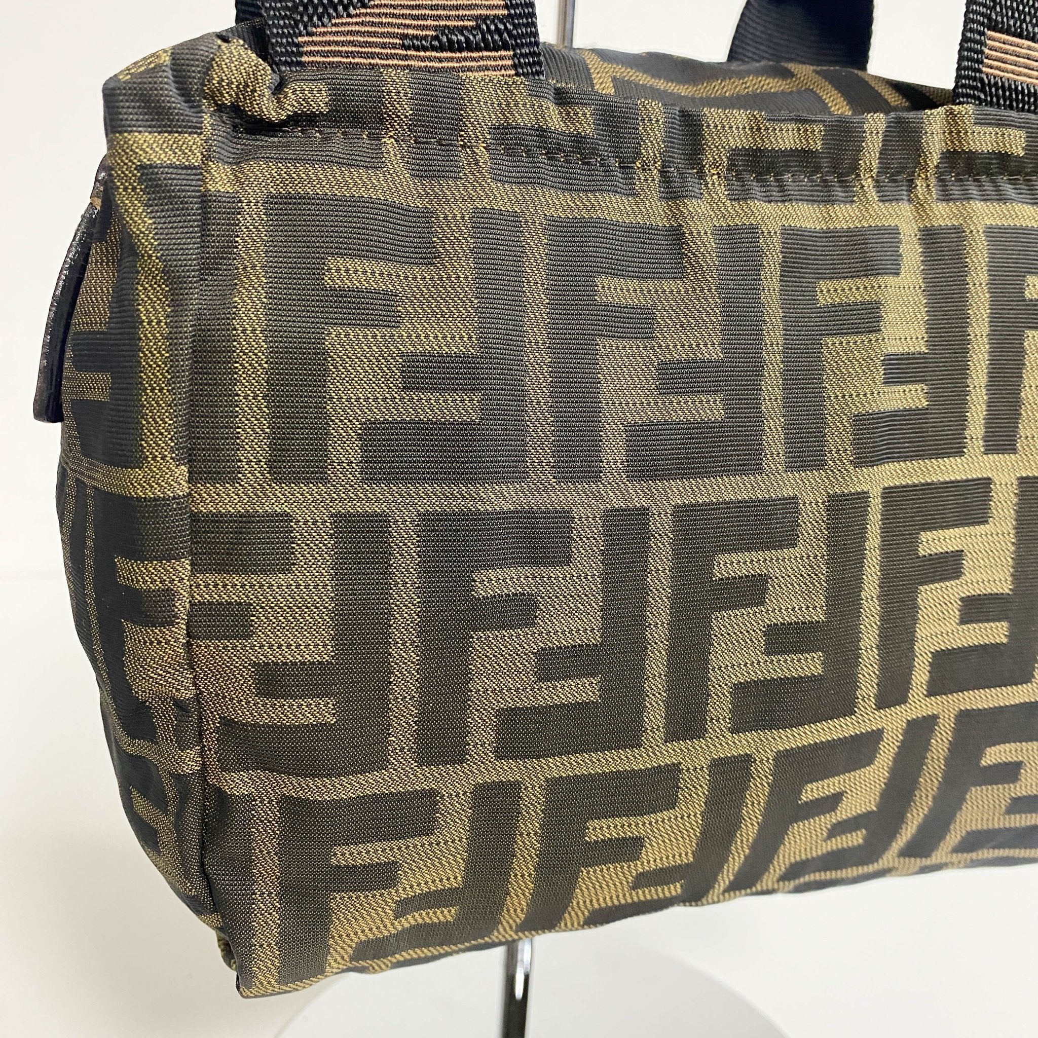 FENDI Zucca Double Handle Mini Pochette Pouch Bag, in , Sold by HIVE PRELOVED - Handle Bags, Mini bags,