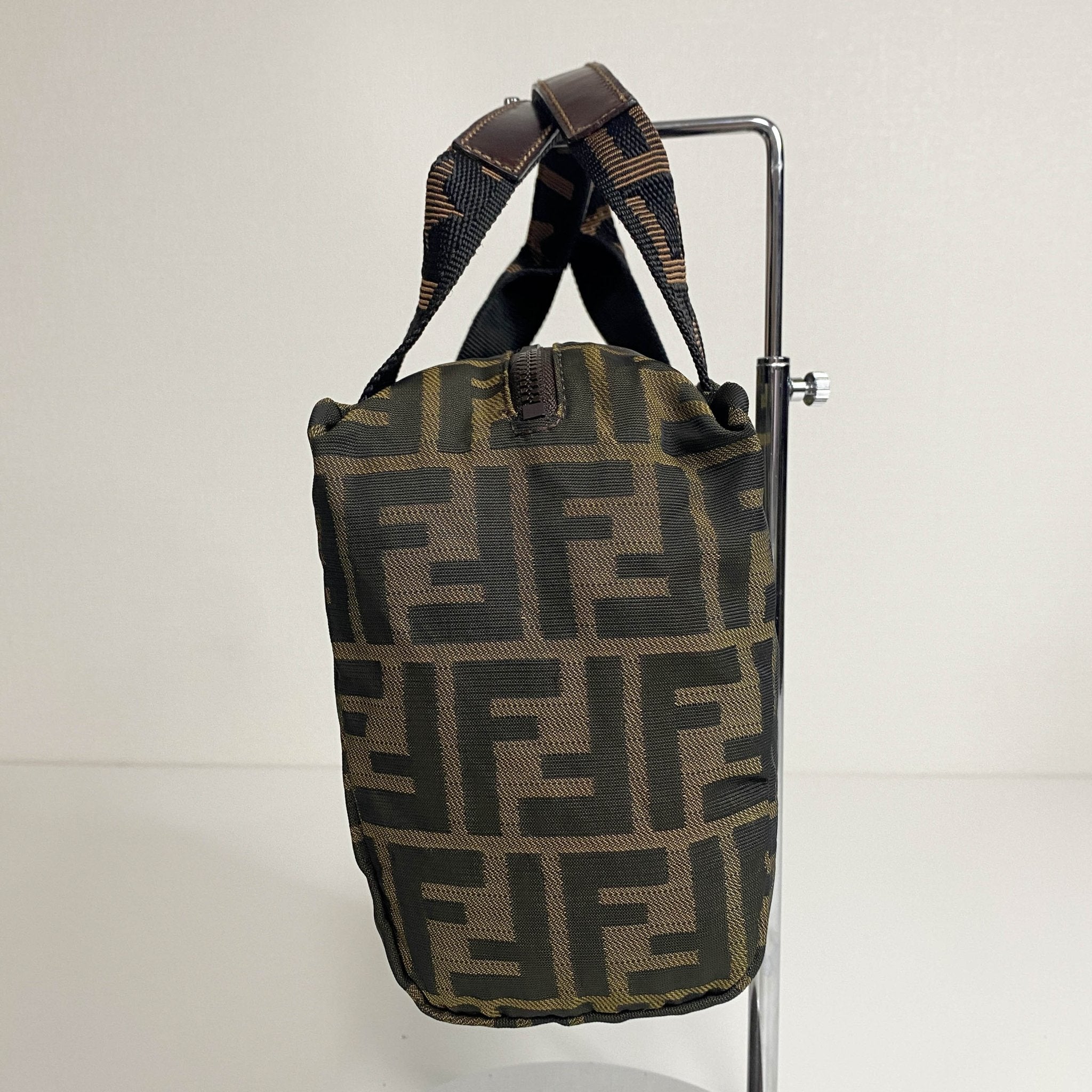FENDI Zucca Double Handle Mini Pochette Pouch Bag, in , Sold by HIVE PRELOVED - Handle Bags, Mini bags,