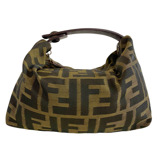 FENDI Zucca Mini Pochette, Cloth in Brown, Sold by HIVE PRELOVED - Handle Bags, Mini bags,