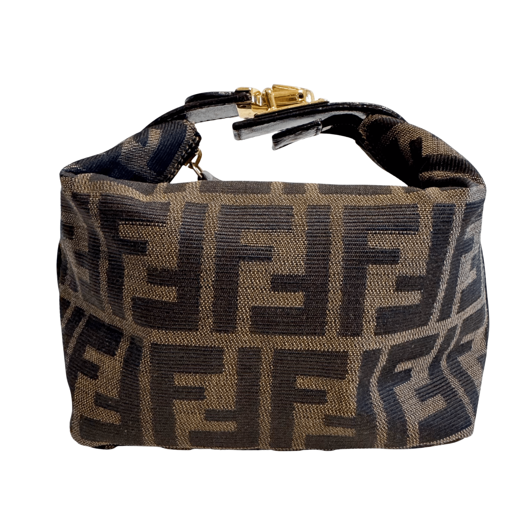 バッグ FENDI Zucca Mini Accessory Pouch Bag FENDI Zucca Mini Handbag Accessory pouch Nylon canvas Brown