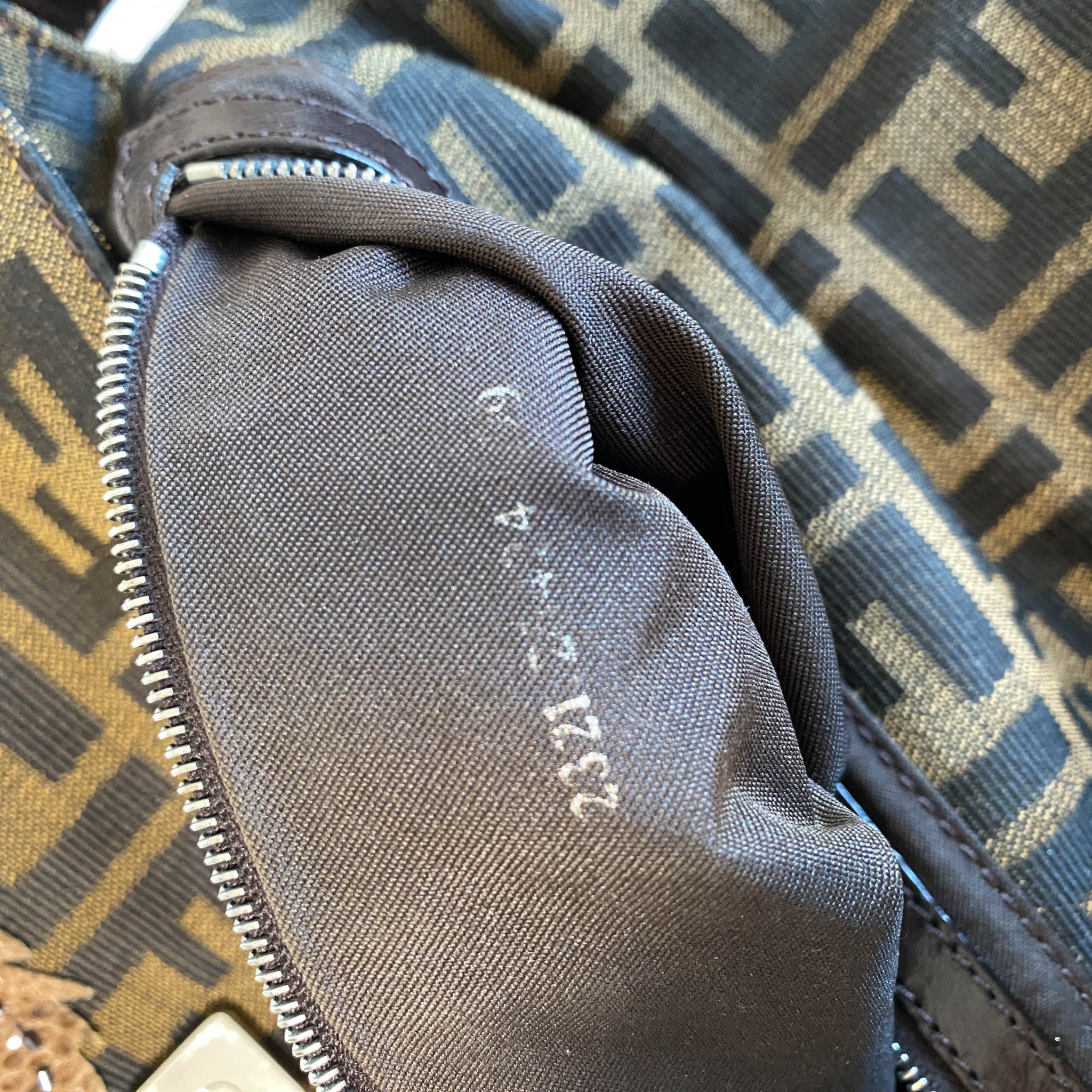 FENDI Zucca with Brown Flower Design Beaded Baguette Shoulder Bag, in , Sold by HIVE PRELOVED - Shoulder Bags, ,