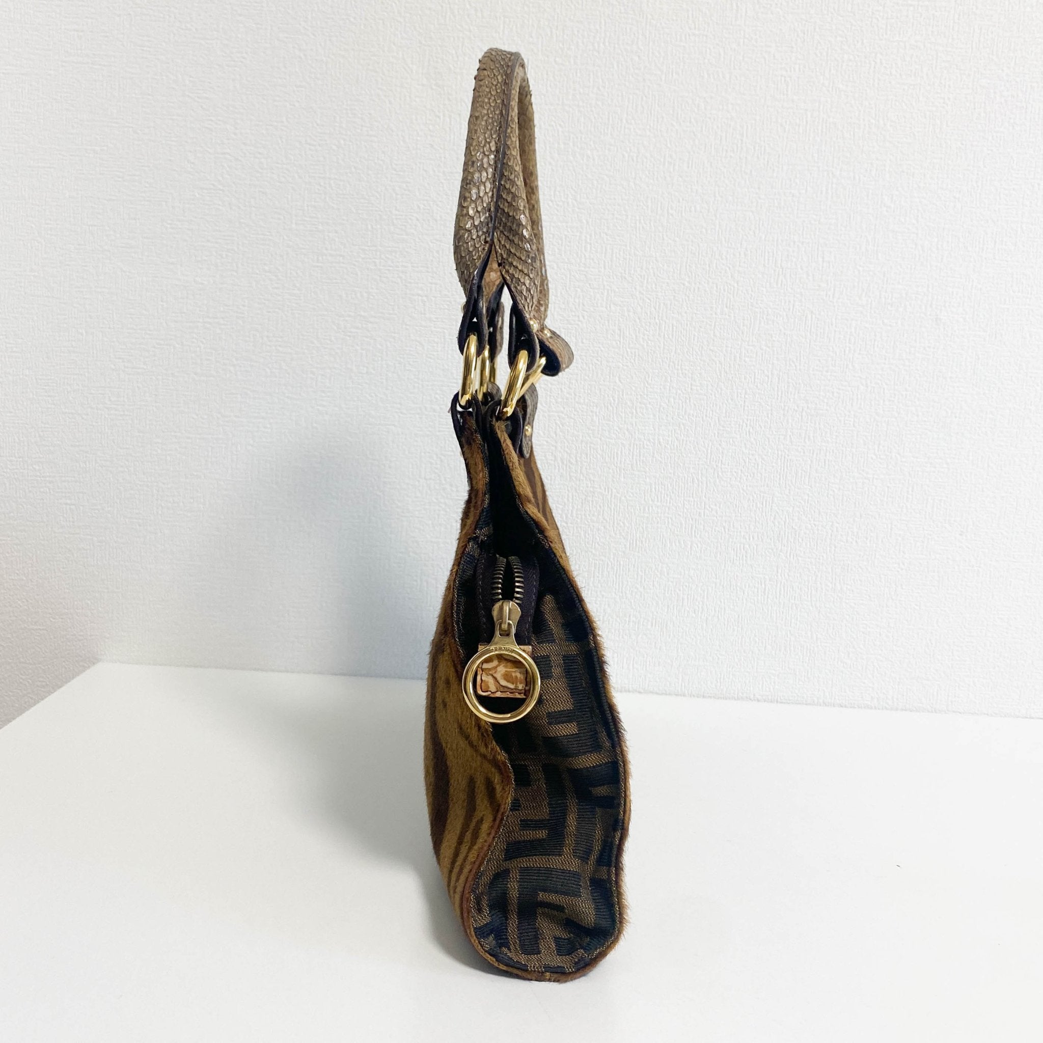 FENDI Zucca/Zebra Print Pony Hair Shoulder Bag, in , Sold by HIVE PRELOVED - Handle Bags, Shoulder Bags,