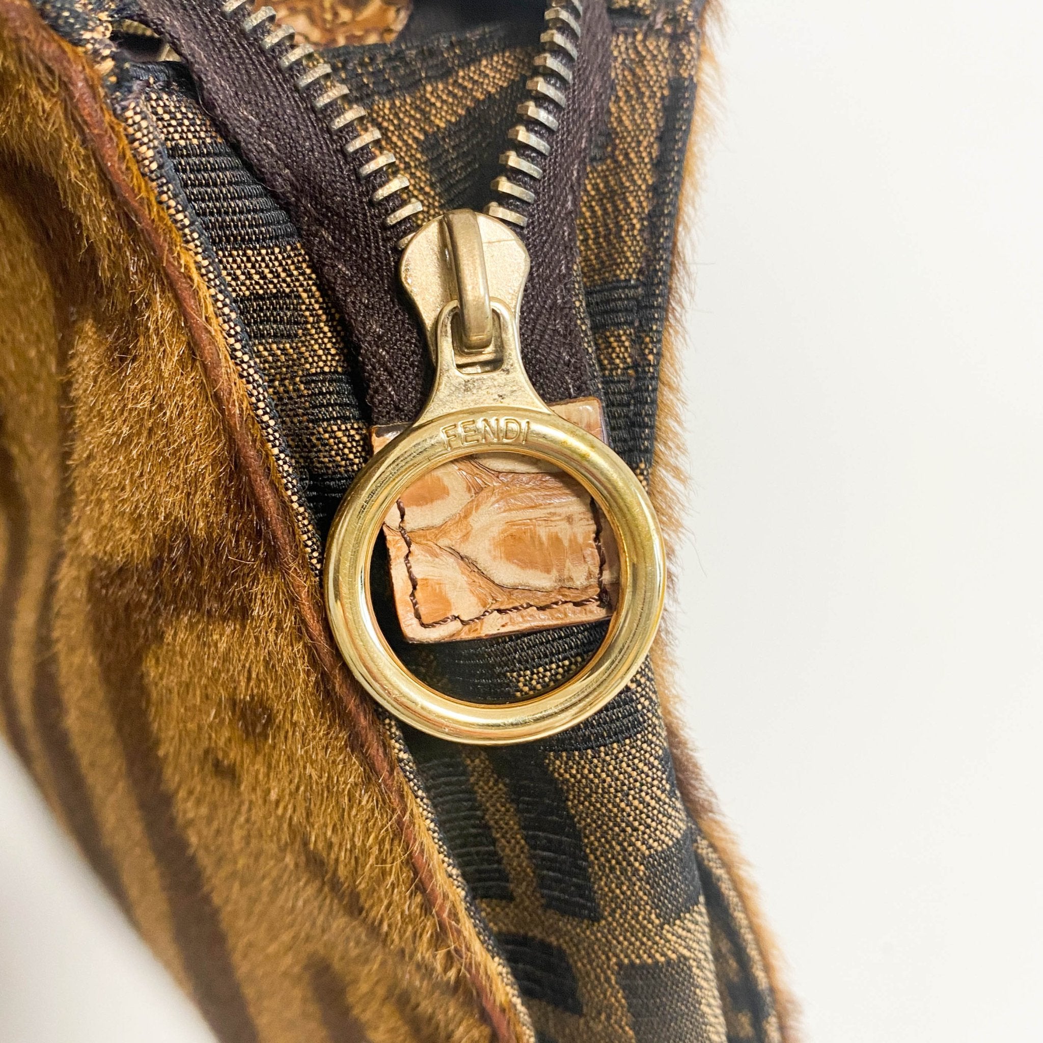 FENDI Zucca/Zebra Print Pony Hair Shoulder Bag, in , Sold by HIVE PRELOVED - Handle Bags, Shoulder Bags,