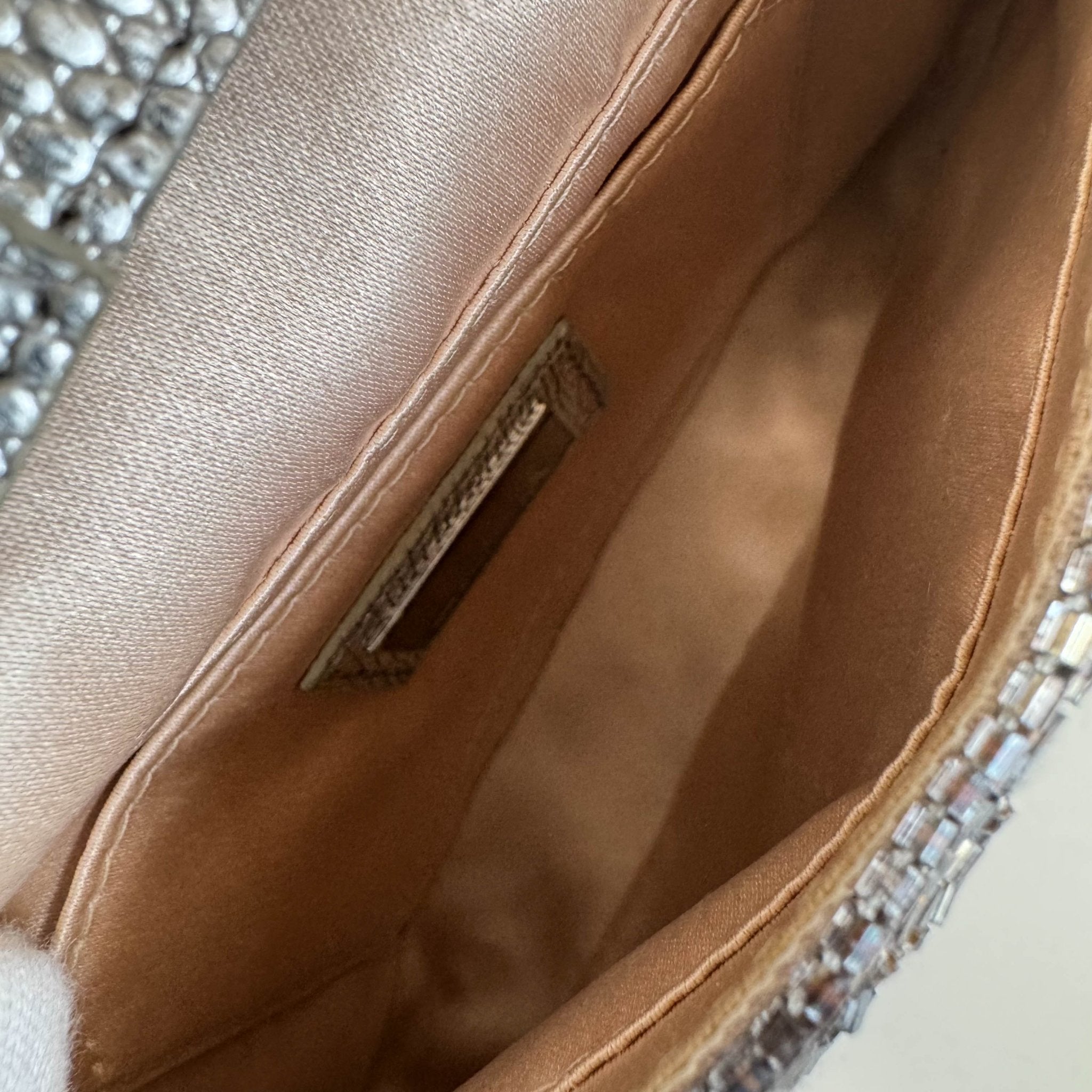 FENDI Zuccino Beaded Silver Baguette Mini Shoulder Bag, in , Sold by HIVE PRELOVED - Handle Bags, Mini bags,