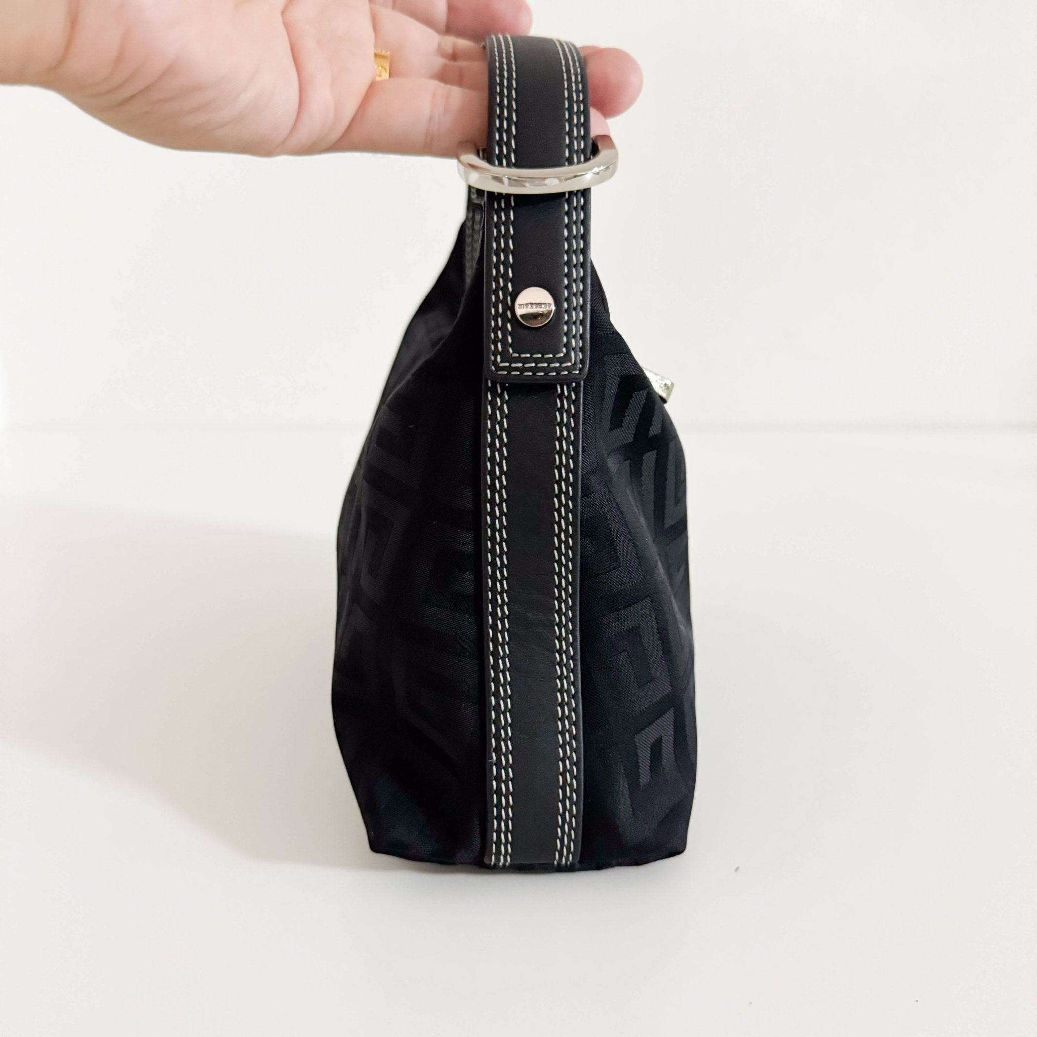 GIVENCHY Logo Printed Nylon / Leather Black Mini Pouch Bag, in , Sold by HIVE PRELOVED - Handle Bags, ,