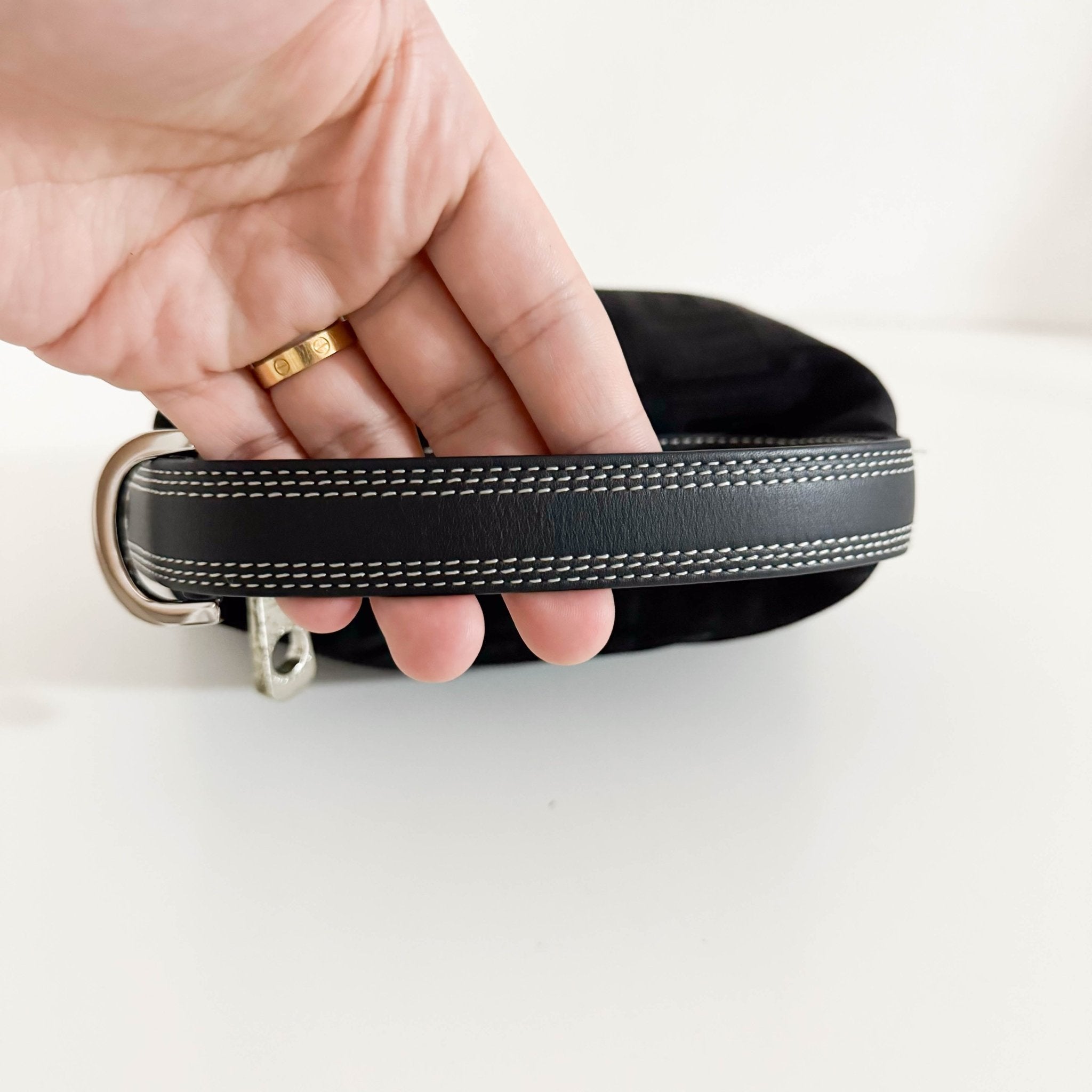 GIVENCHY Logo Printed Nylon / Leather Black Mini Pouch Bag, in , Sold by HIVE PRELOVED - Handle Bags, ,