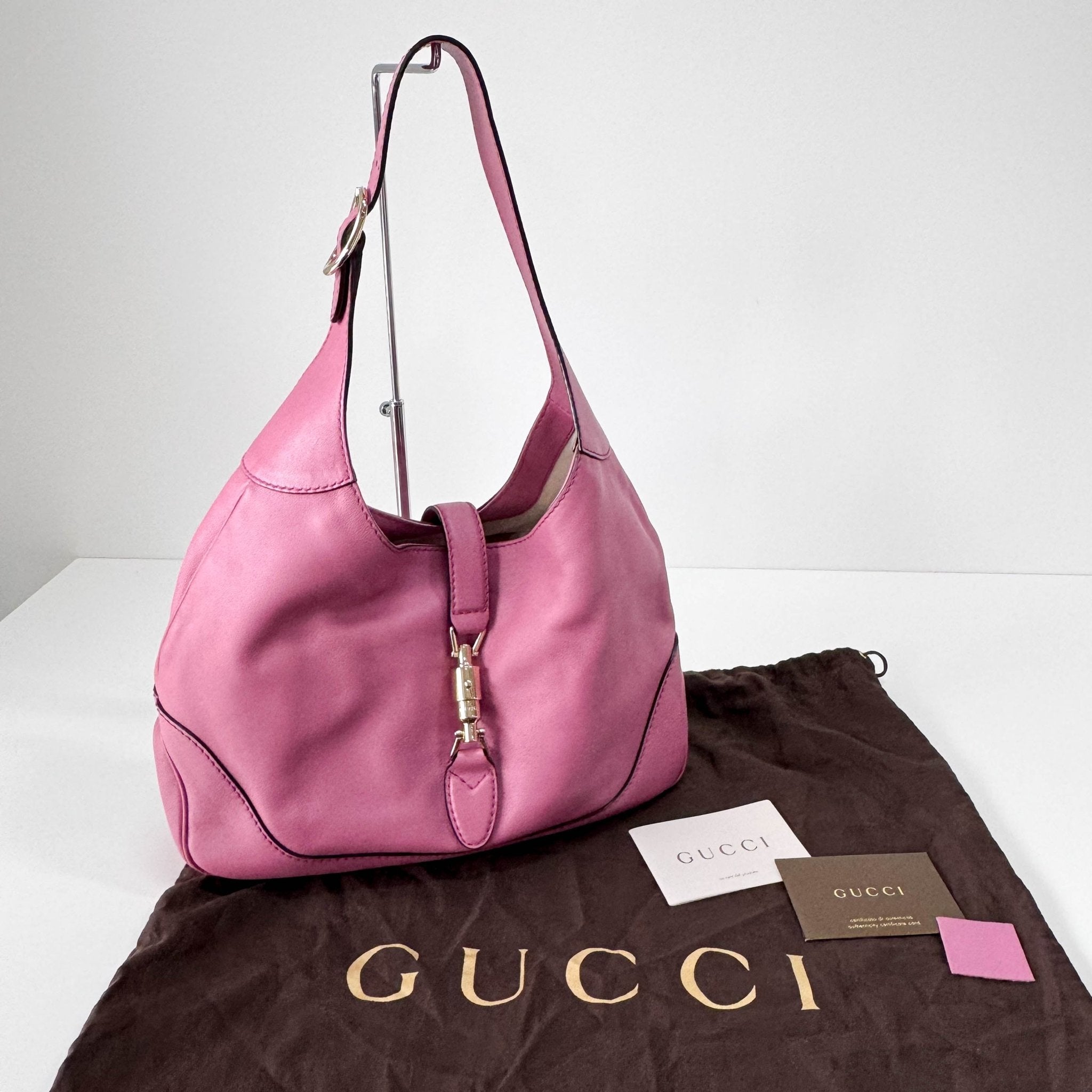 GUCCI 1961 Jackie Pink Leather Hobo Shoulder Bag, in , Sold by HIVE PRELOVED - Shoulder Bags, ,