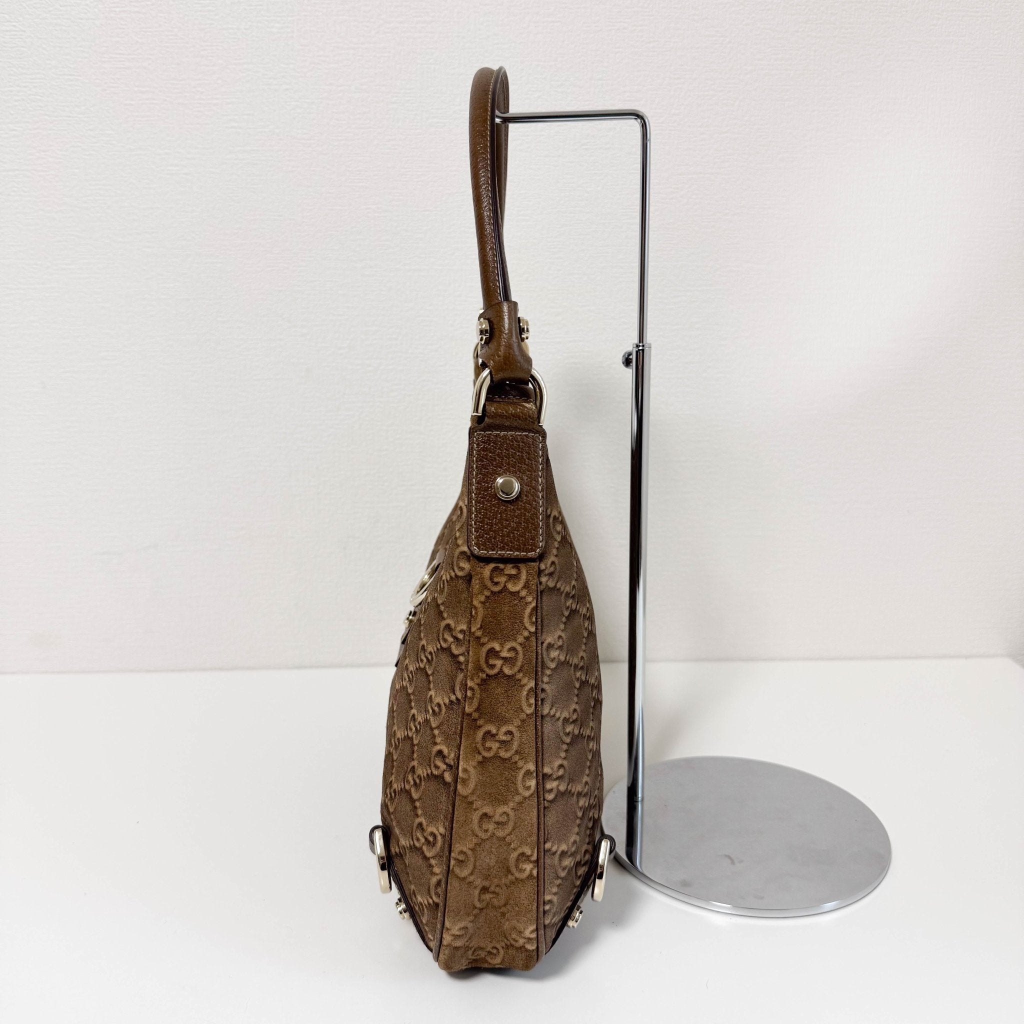 GUCCI Abbey Brown GG Suede Shoulder Bag, in , Sold by HIVE PRELOVED - Shoulder Bags, ,