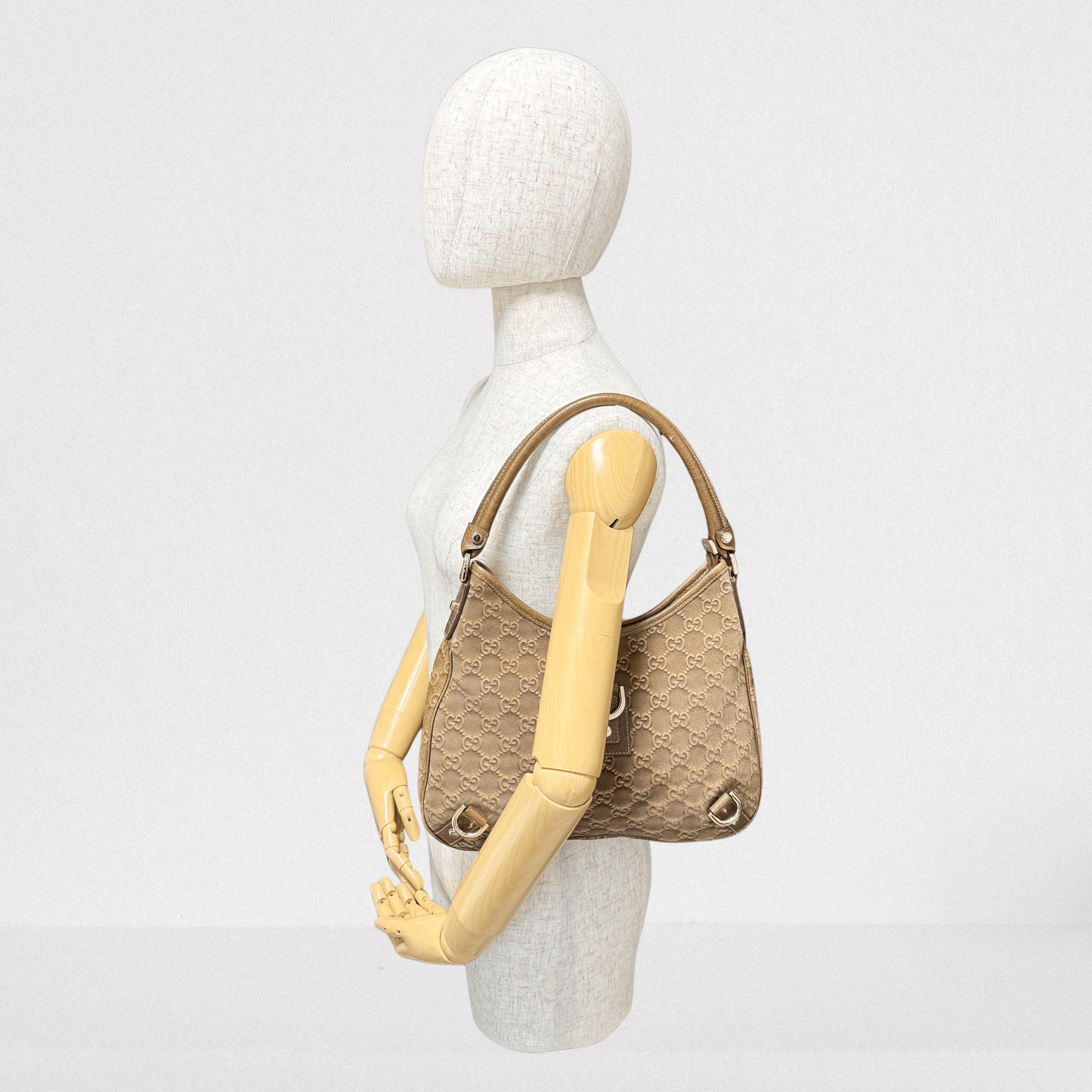 GUCCI Abbey Brown GG Suede Shoulder Bag, in , Sold by HIVE PRELOVED - Shoulder Bags, ,