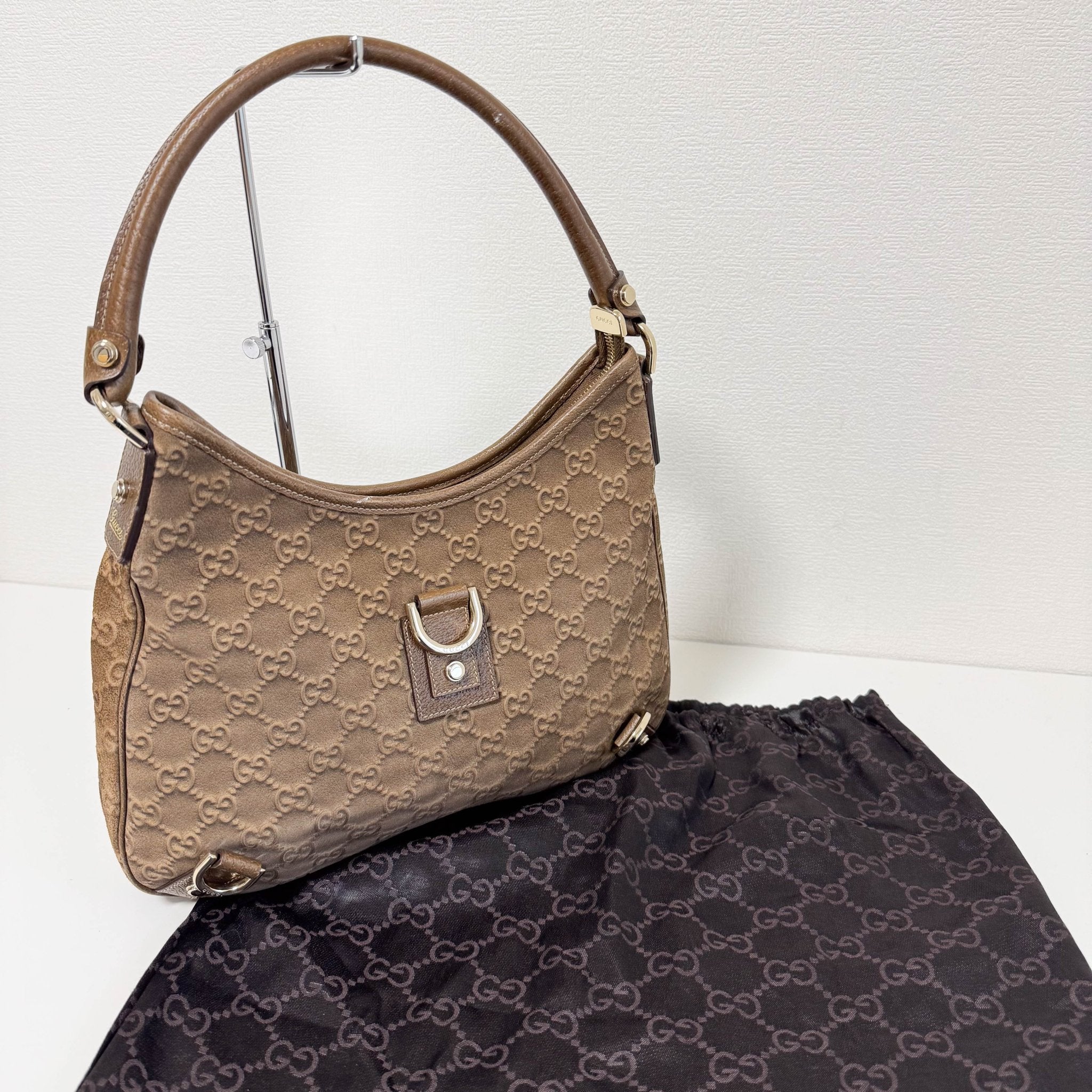 GUCCI Abbey Brown GG Suede Shoulder Bag, in , Sold by HIVE PRELOVED - Shoulder Bags, ,