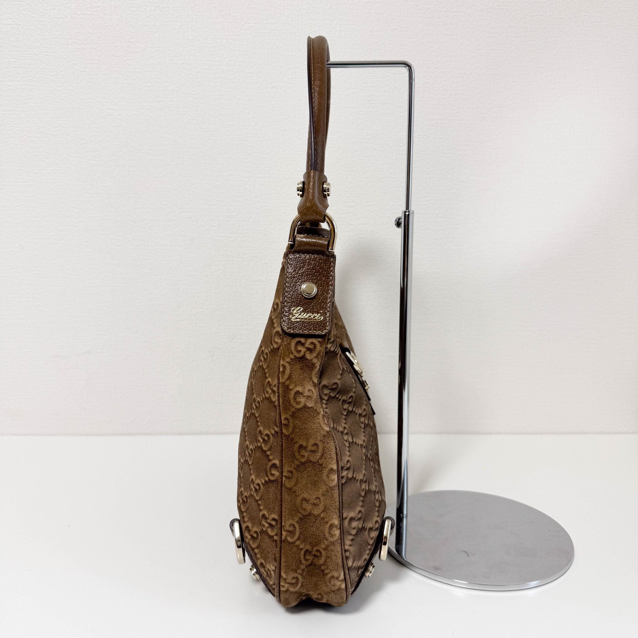 GUCCI Abbey Brown GG Suede Shoulder Bag, in , Sold by HIVE PRELOVED - Shoulder Bags, ,