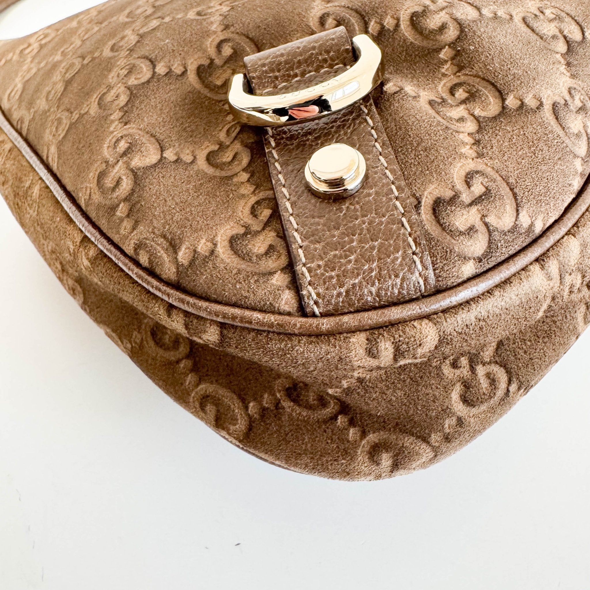 GUCCI Abbey Brown GG Suede Shoulder Bag, in , Sold by HIVE PRELOVED - Shoulder Bags, ,