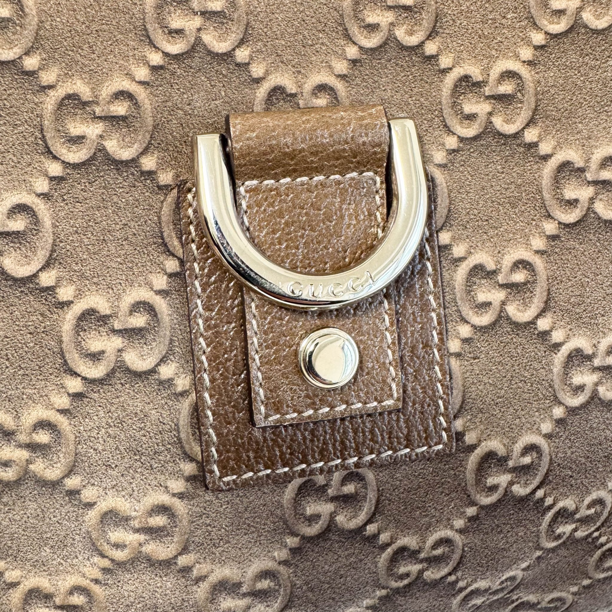 GUCCI Abbey Brown GG Suede Shoulder Bag, in , Sold by HIVE PRELOVED - Shoulder Bags, ,