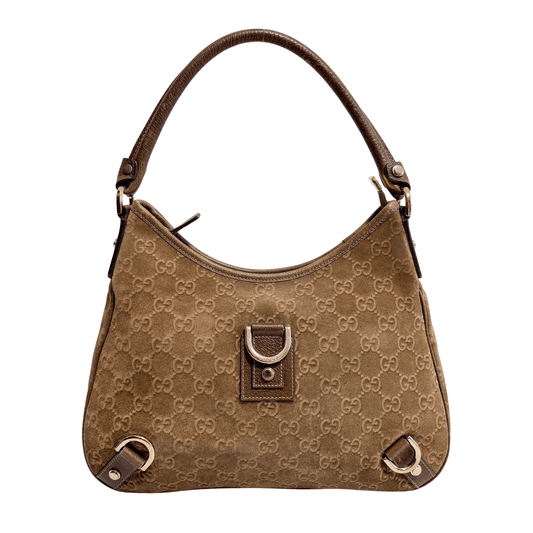 GUCCI Abbey Brown Suede Shoulder Bag, in , Sold by HIVE PRELOVED - Shoulder Bags, ,
