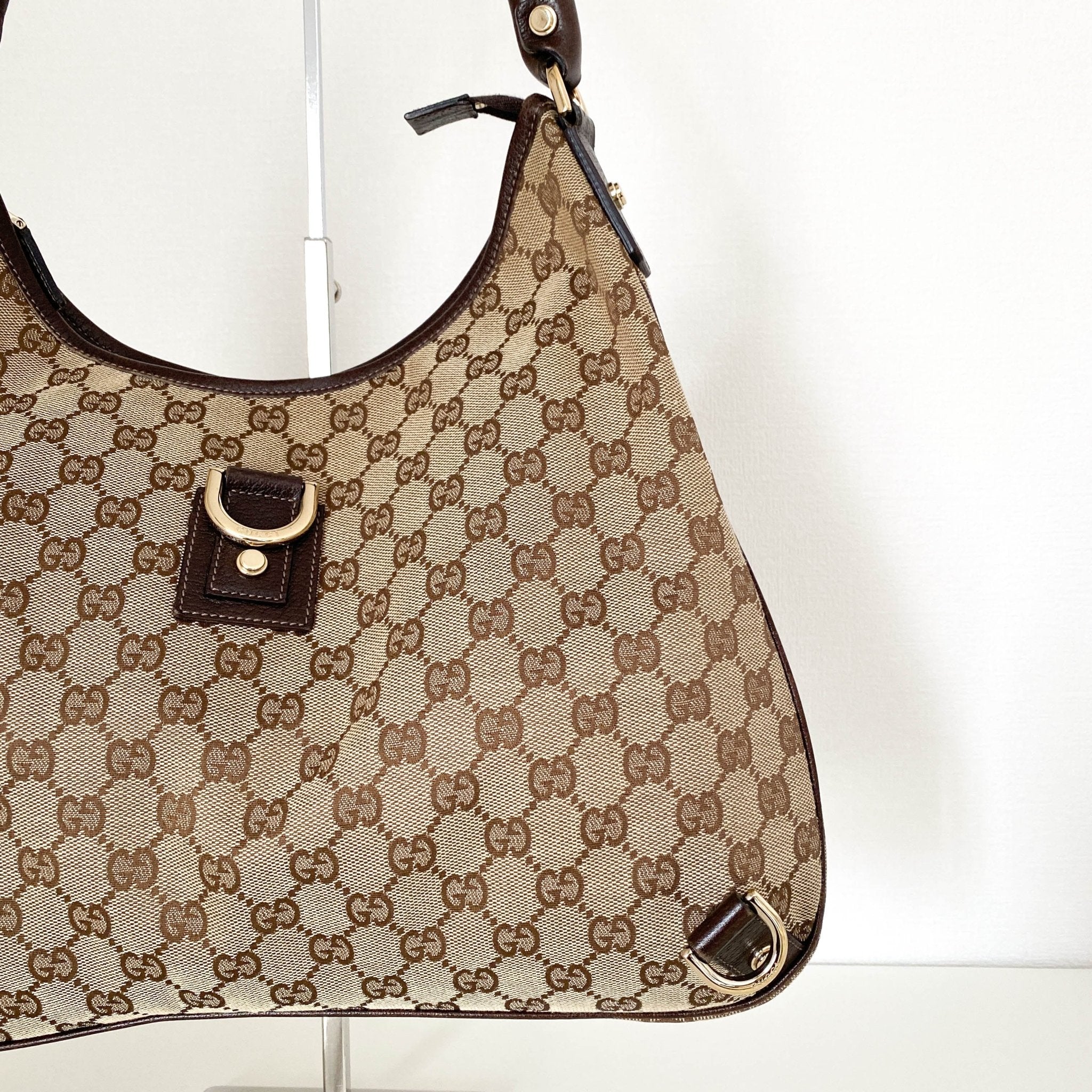 GUCCI Abbey GG Canvas Shoulder Bag, Cotton Canvas in Neutral, Sold by HIVE PRELOVED - Shoulder Bags, ,