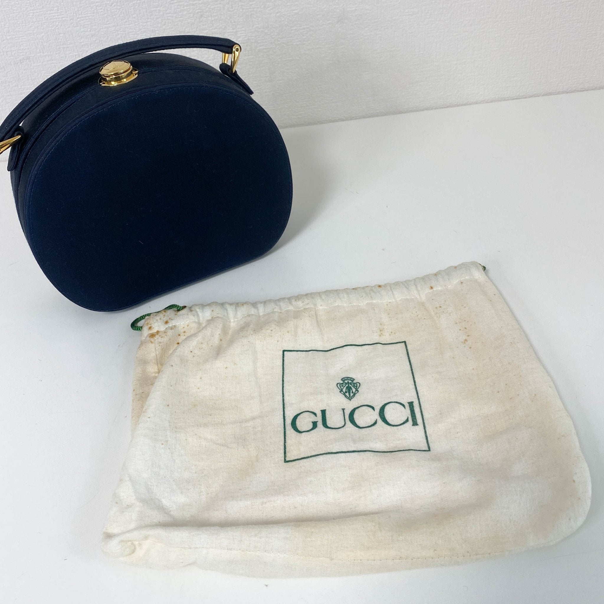 GUCCI Archive Navy Satin Top Handle Bag, in , Sold by HIVE PRELOVED - Handle Bags, ,