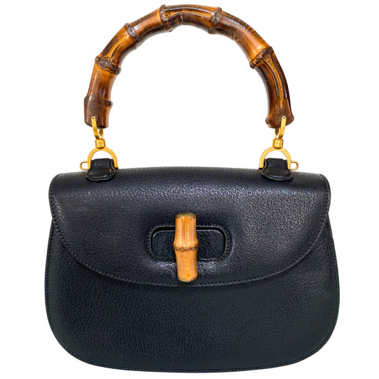 GUCCI Bamboo Black Leather Shoulder Handbag, in , Sold by HIVE PRELOVED - Handle Bags