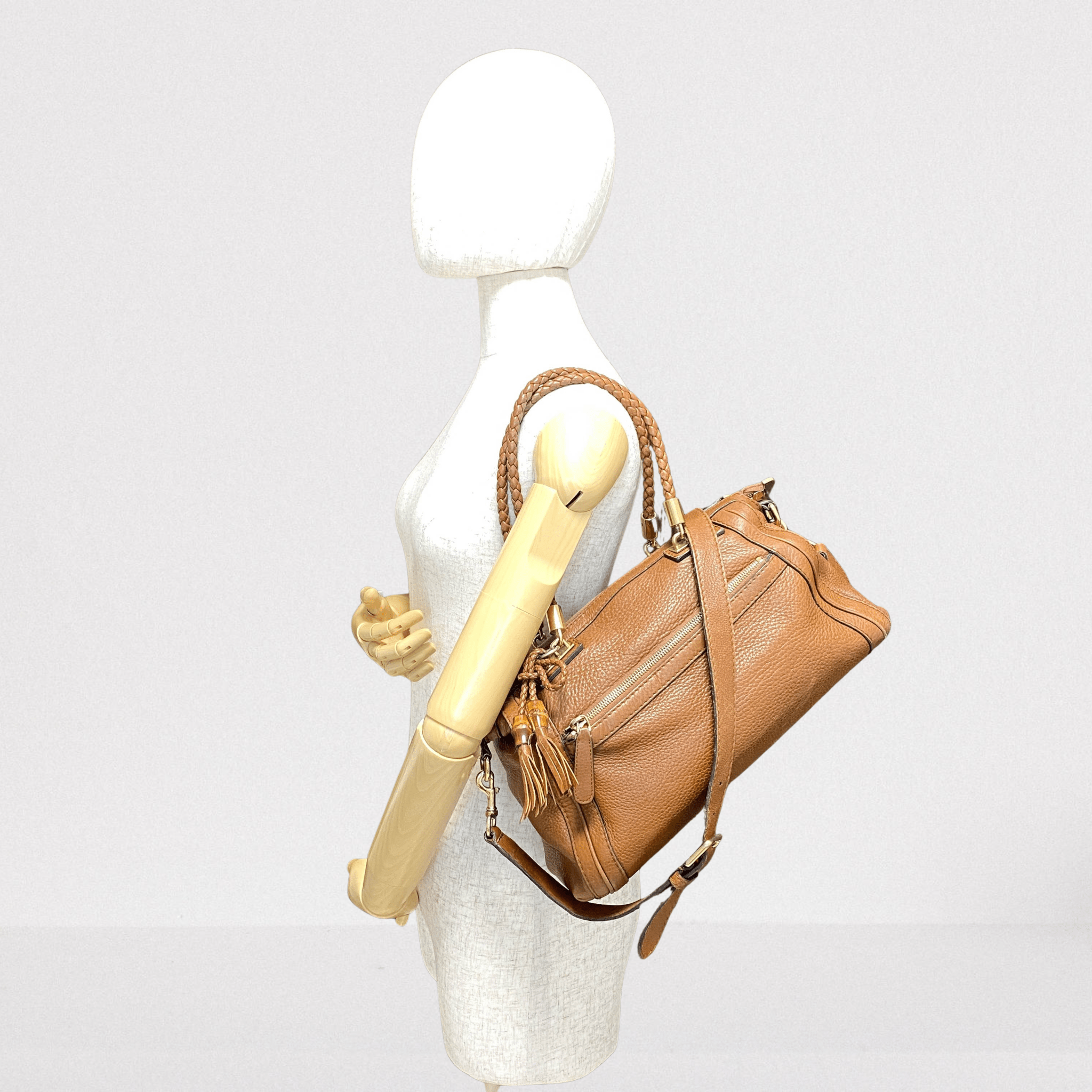 GUCCI Bamboo Brown Leather Bar Tassel Shoulder Bag, in , Sold by HIVE PRELOVED - Shoulder Bags, ,