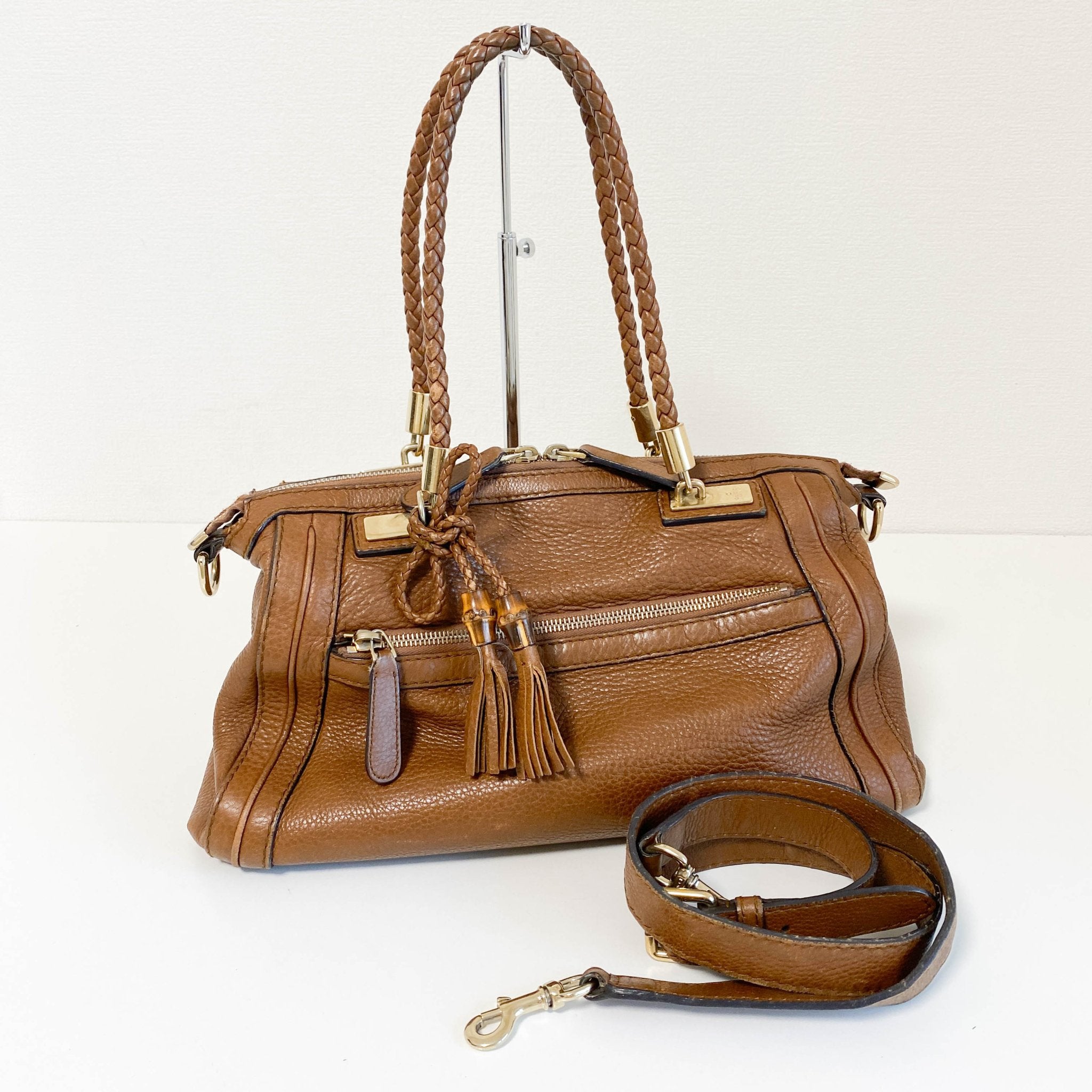 GUCCI Bamboo Brown Leather Bar Tassel Shoulder Bag, in , Sold by HIVE PRELOVED - Shoulder Bags, ,