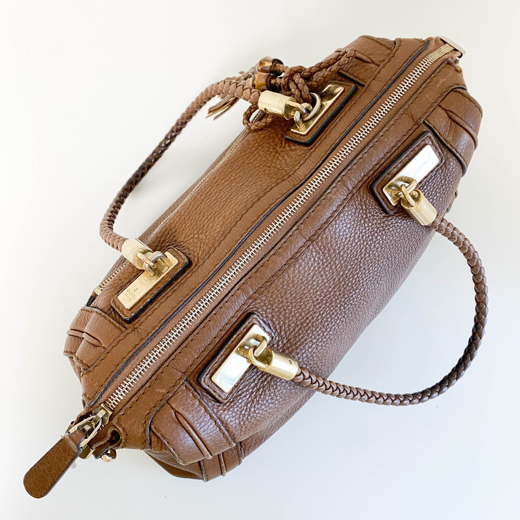 GUCCI Bamboo Brown Leather Bar Tassel Shoulder Bag, in , Sold by HIVE PRELOVED - Shoulder Bags, ,