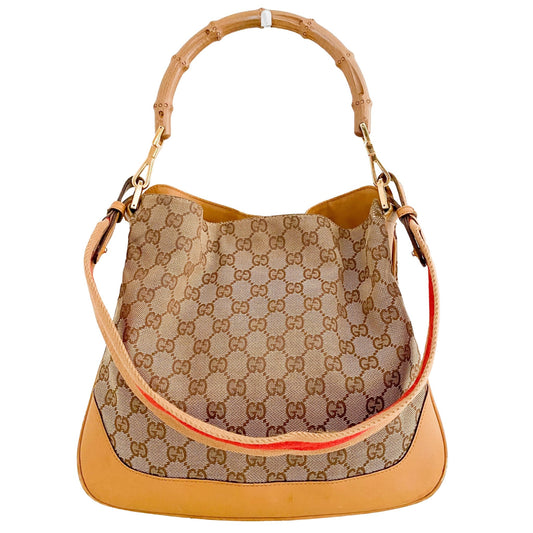 GUCCI Bamboo GG Canvas Shoulder Bag, in , Sold by HIVE PRELOVED - Handle Bags, Shoulder Bags,