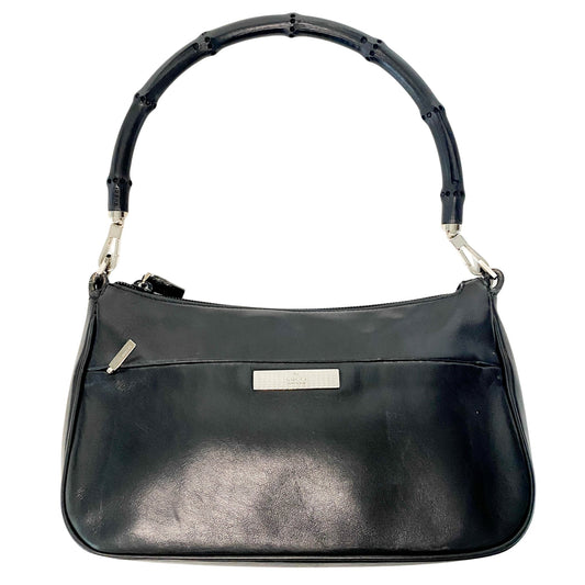 GUCCI Bamboo Handle Black Leather Shoulder Bag, in , Sold by HIVE PRELOVED - Shoulder Bags, ,