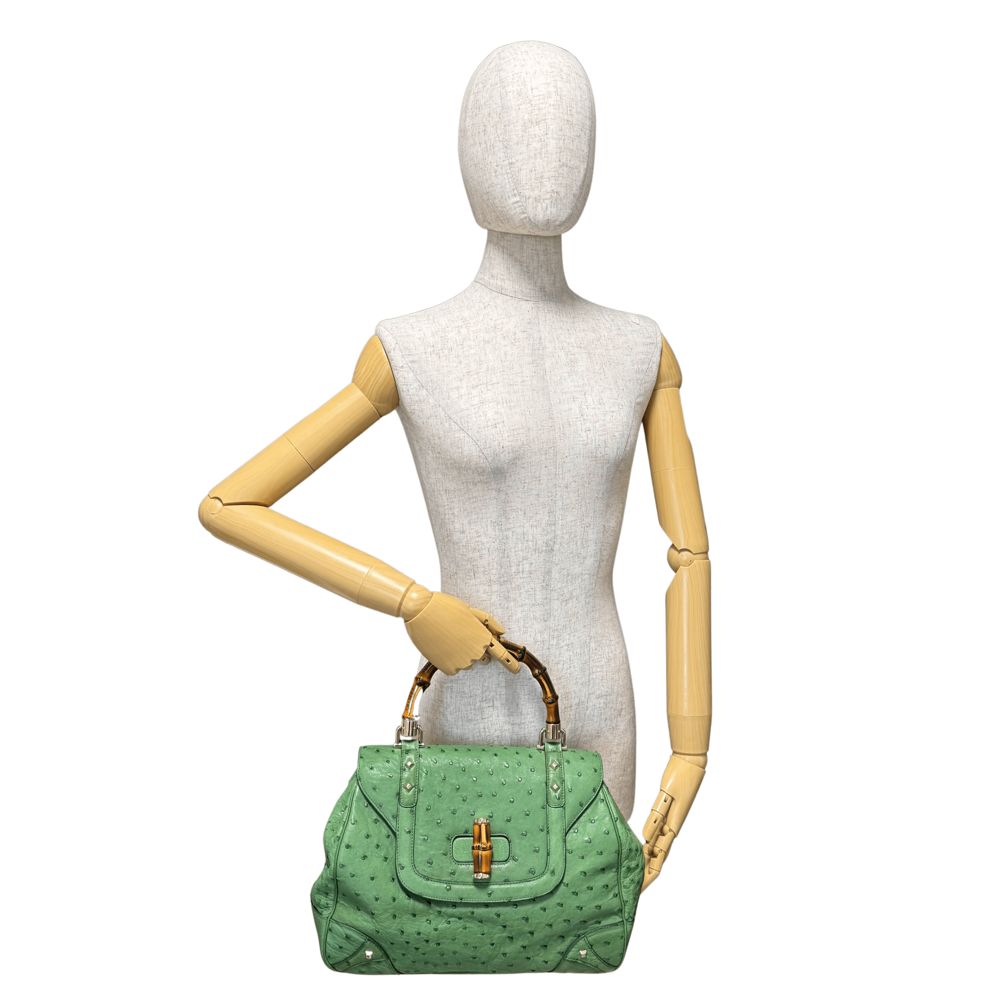 GUCCI Bamboo Leather Green Handbag, in , Sold by HIVE PRELOVED - Handle Bags, ,