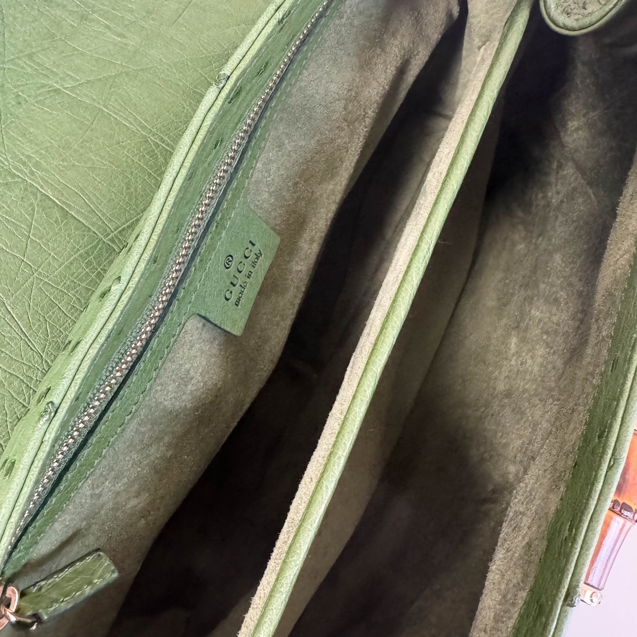 GUCCI Bamboo Leather Green Handbag, in , Sold by HIVE PRELOVED - Handle Bags, ,