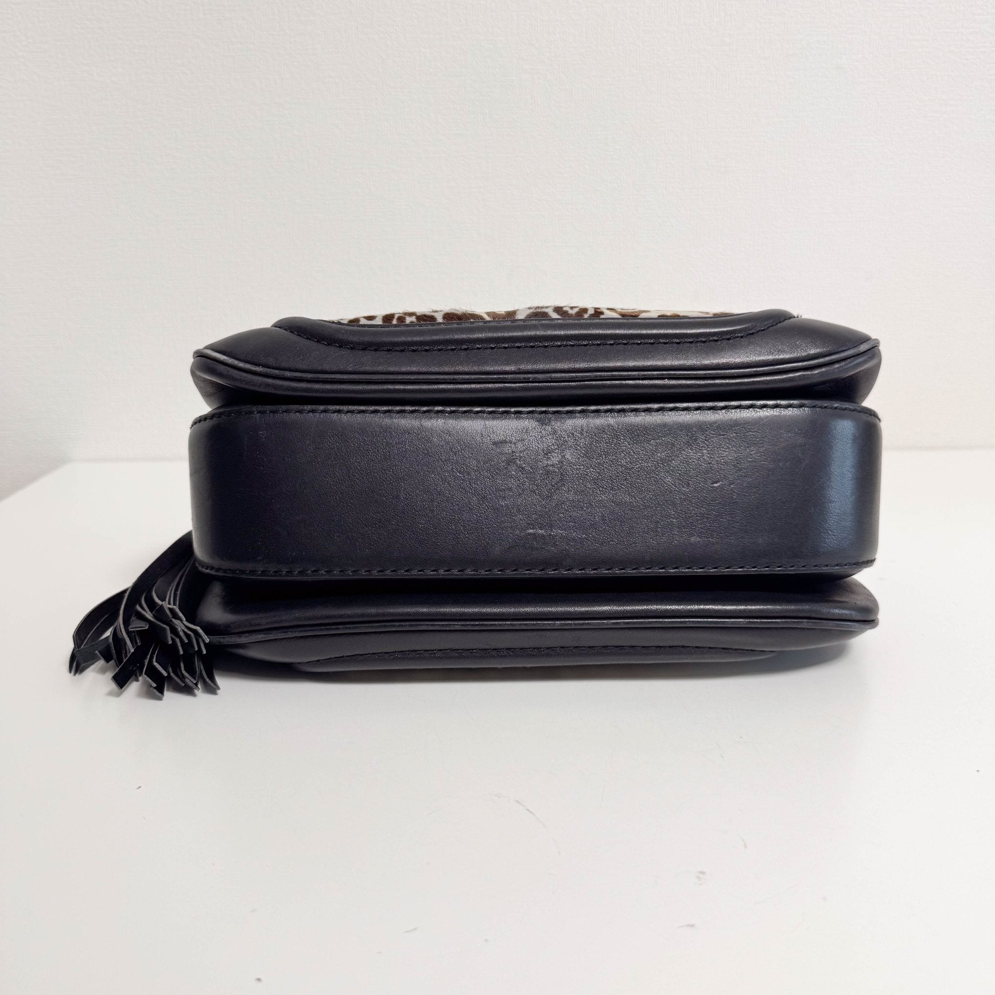 GUCCI Bamboo Pony Hair Blue Leorapd Print Handbag, in , Sold by HIVE PRELOVED - Handle Bags, Shoulder Bags,