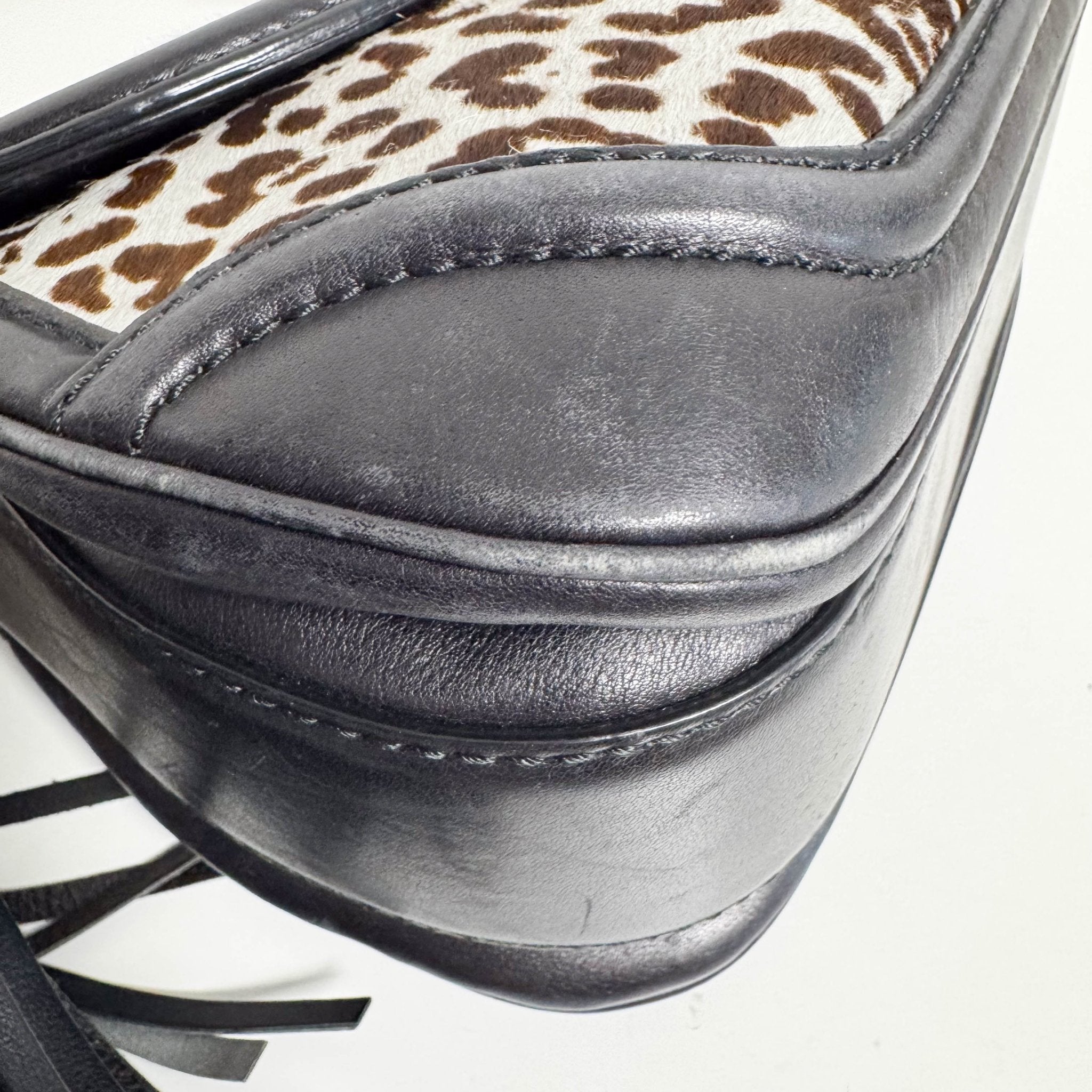 GUCCI Bamboo Pony Hair Blue Leorapd Print Handbag, in , Sold by HIVE PRELOVED - Handle Bags, Shoulder Bags,