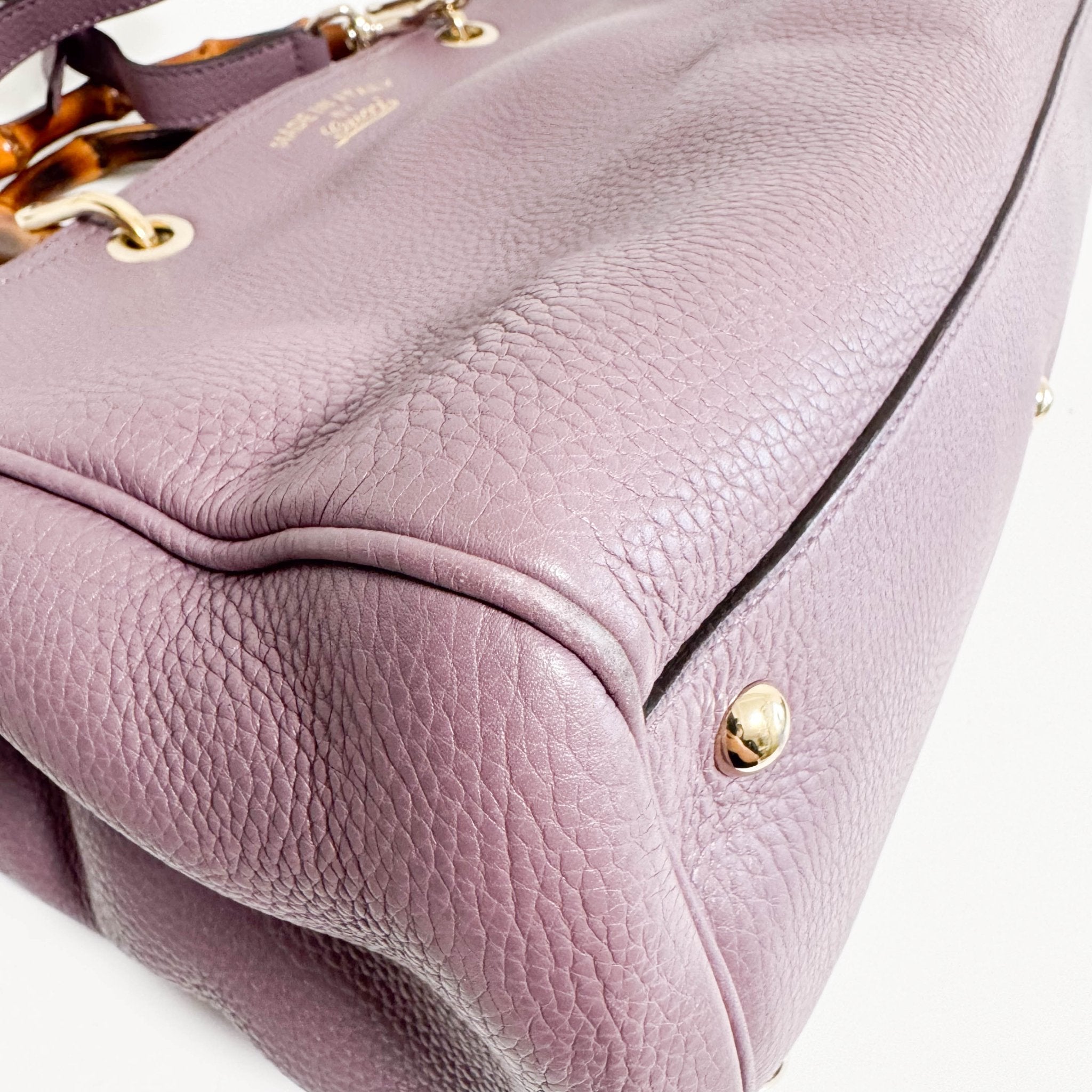 GUCCI Bamboo Purple Leather Shopper Hand Bag, in , Sold by HIVE PRELOVED - Handle Bags, Shoulder Bags,
