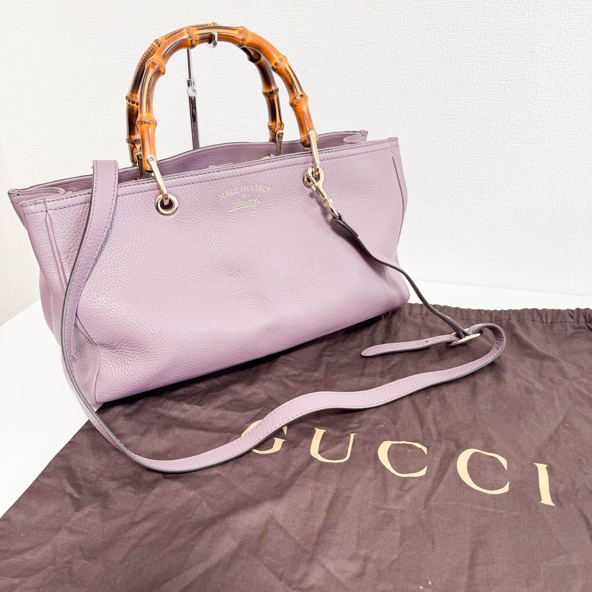 GUCCI Bamboo Purple Leather Shopper Hand Bag, in , Sold by HIVE PRELOVED - Handle Bags, Shoulder Bags,