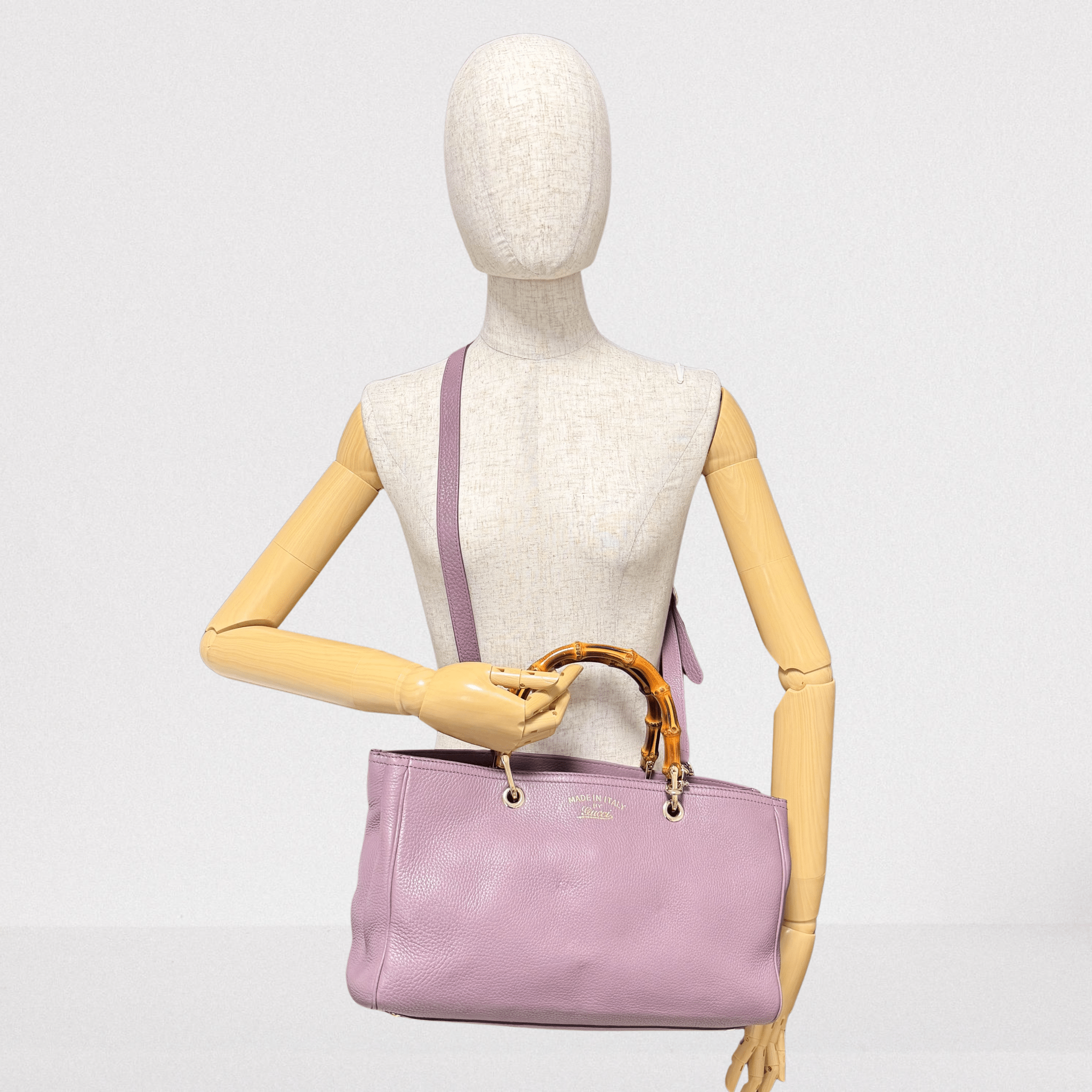 GUCCI Bamboo Purple Leather Shopper Hand Bag, in , Sold by HIVE PRELOVED - Handle Bags, Shoulder Bags,