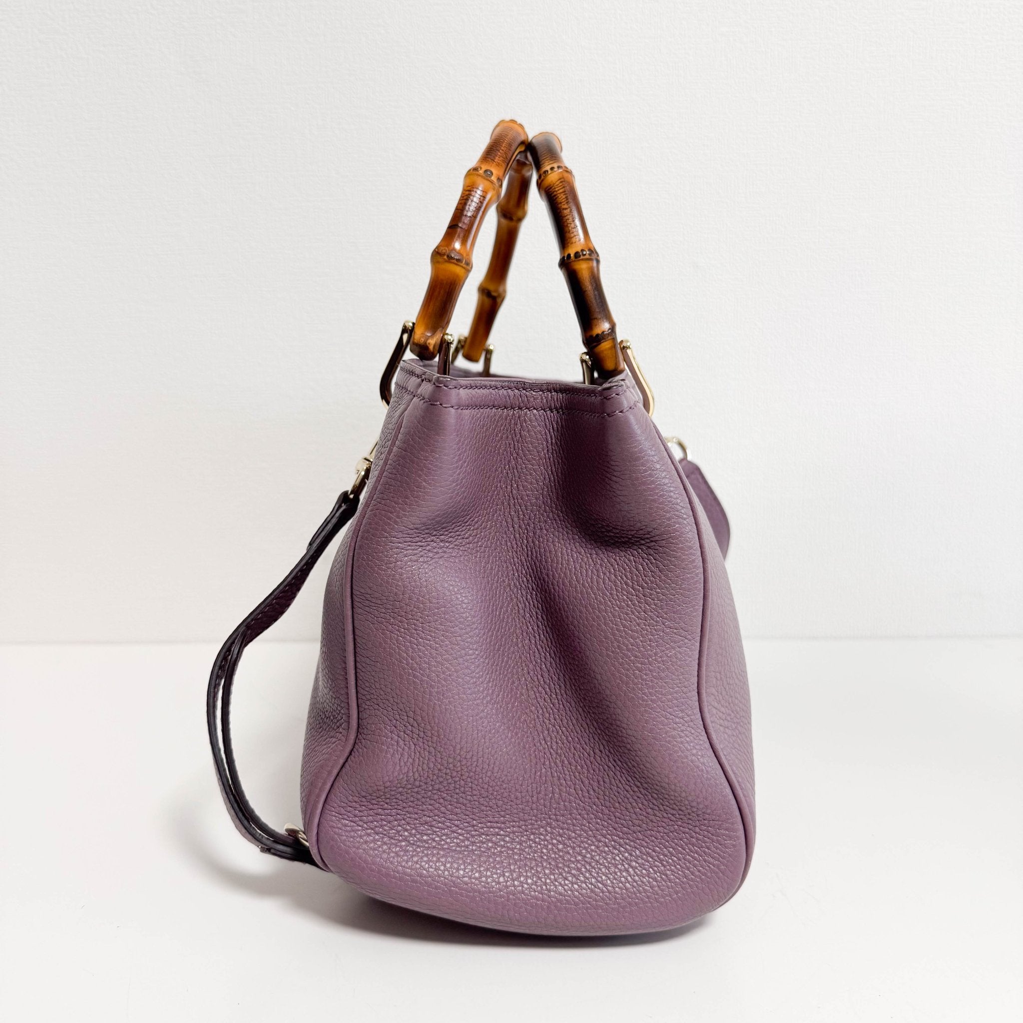 GUCCI Bamboo Purple Leather Shopper Hand Bag, in , Sold by HIVE PRELOVED - Handle Bags, Shoulder Bags,
