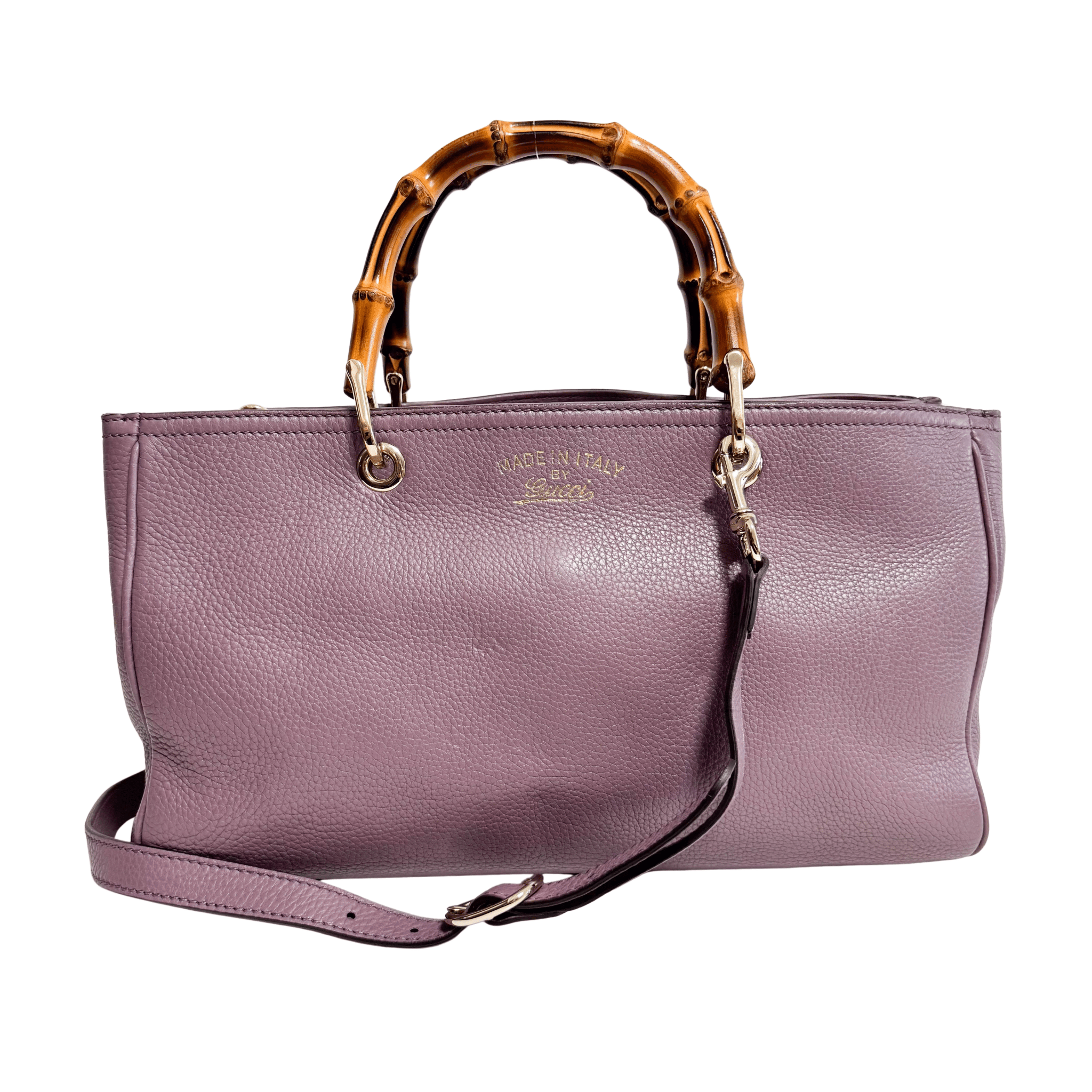 GUCCI Bamboo Purple Leather Shopper Hand Bag, in , Sold by HIVE PRELOVED - Handle Bags, Shoulder Bags,