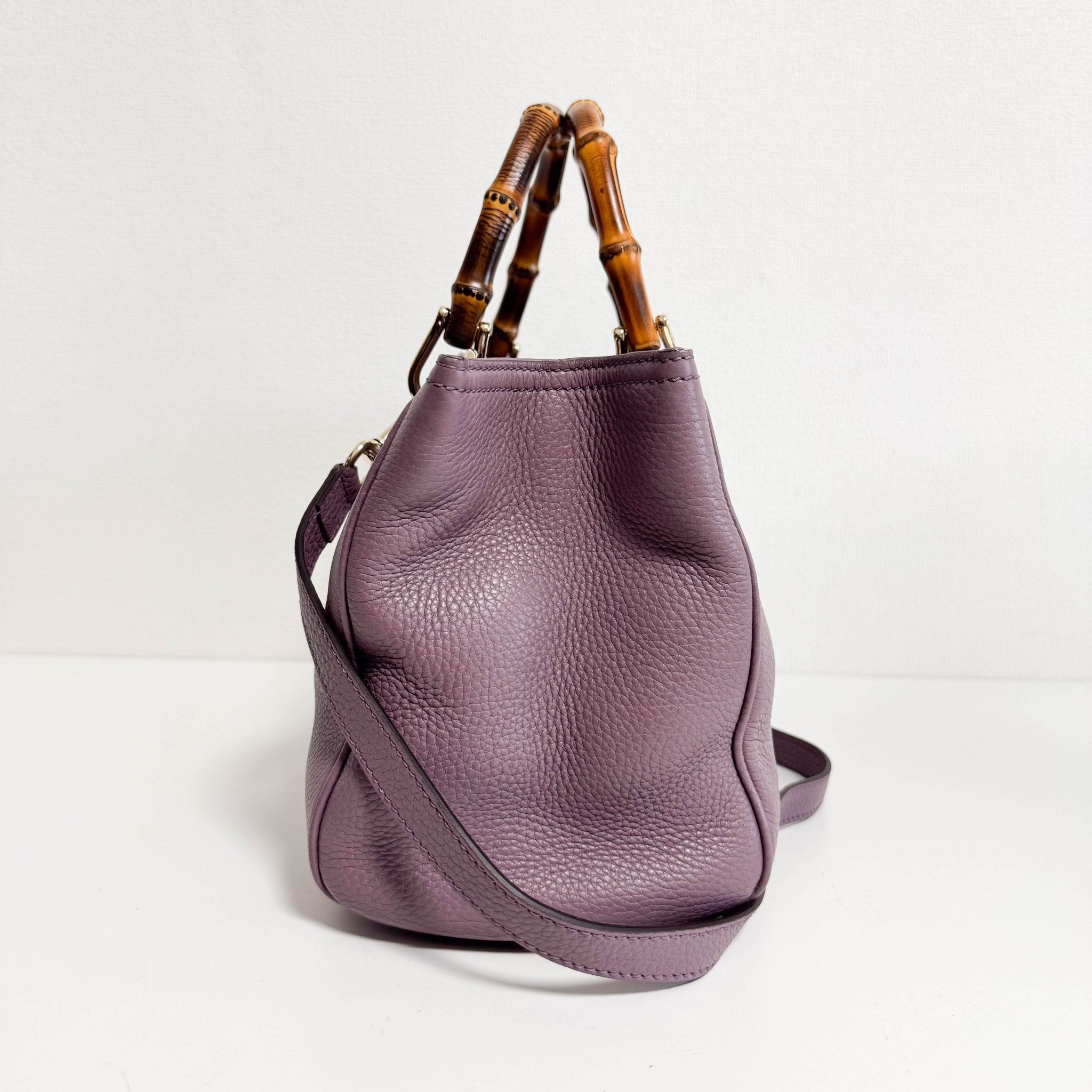 GUCCI Bamboo Purple Leather Shopper Hand Bag, in , Sold by HIVE PRELOVED - Handle Bags, Shoulder Bags,