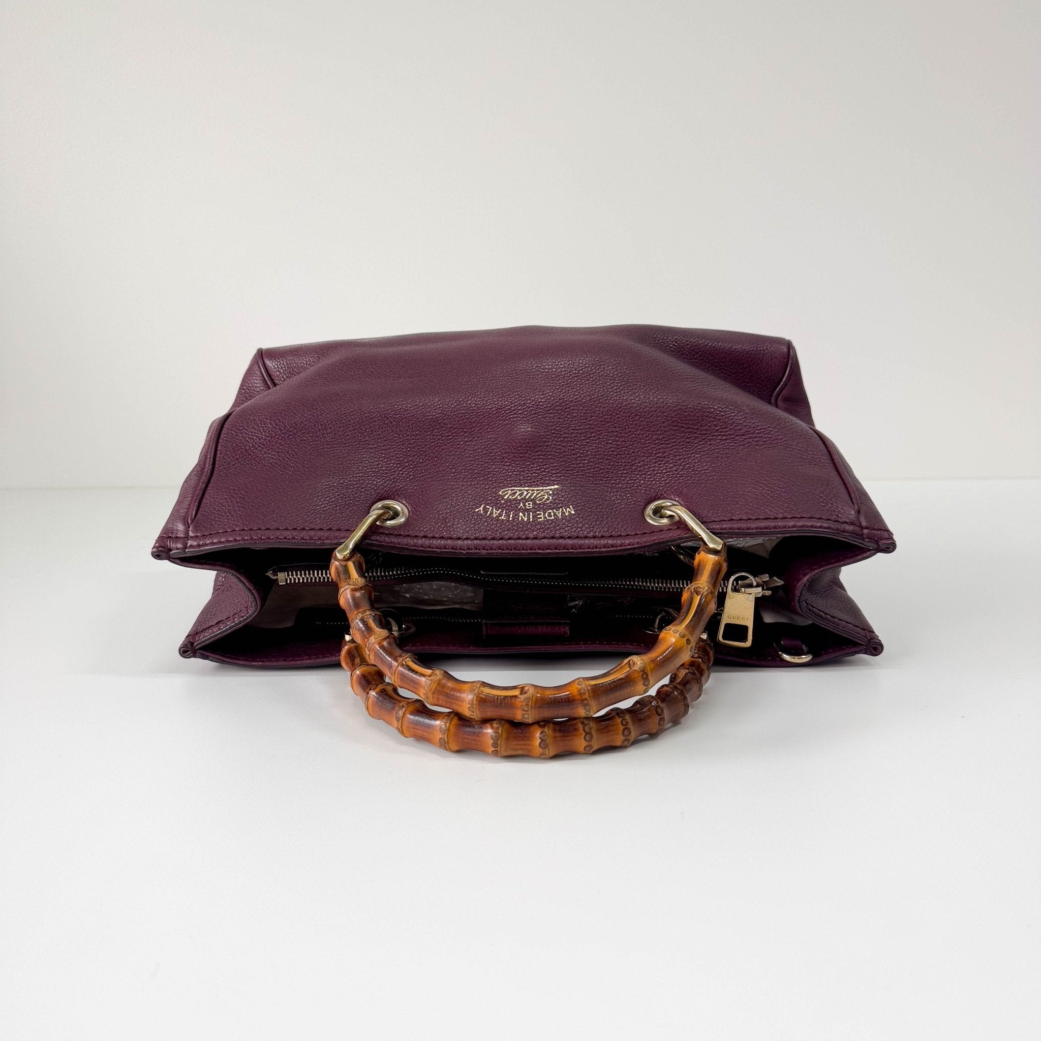GUCCI Bamboo Shopper Burgundy Leather Top Handle Bag, in , Sold by HIVE PRELOVED - Handle Bags, Shoulder Bags,