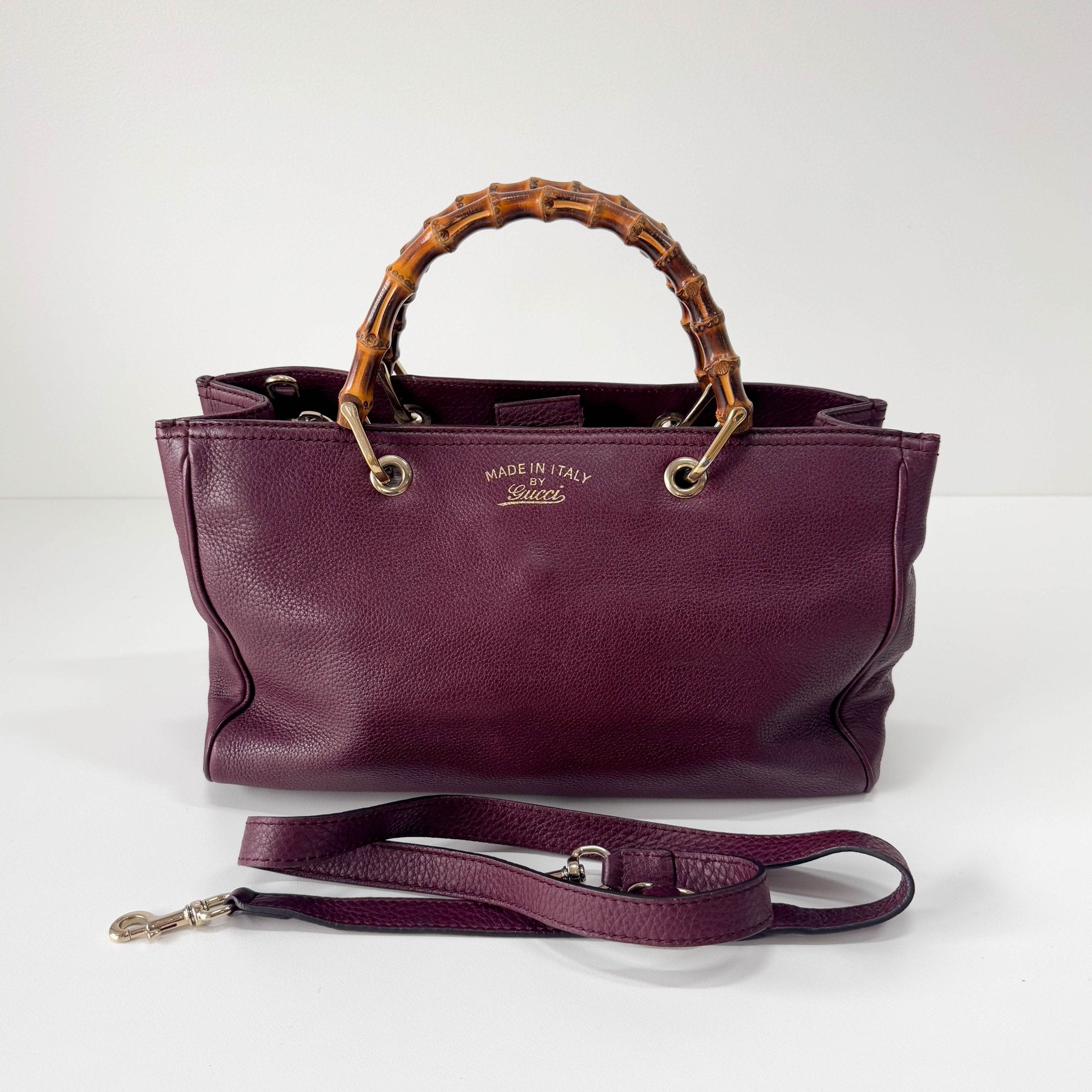 GUCCI Bamboo Shopper Burgundy Leather Top Handle Bag, in , Sold by HIVE PRELOVED - Handle Bags, Shoulder Bags,