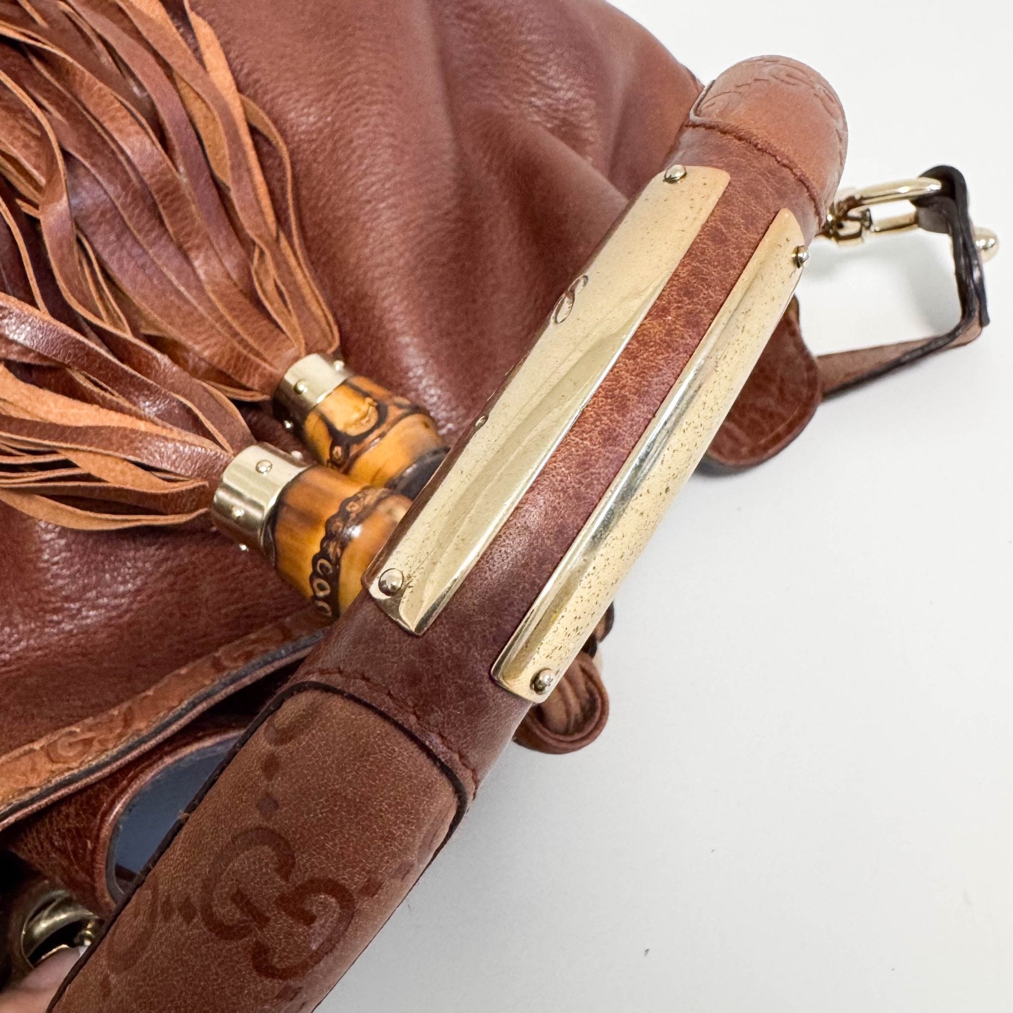 GUCCI Bamboo Tassel Indy Brown Leather Shoulder Bag, in , Sold by HIVE PRELOVED - Shoulder Bags, ,