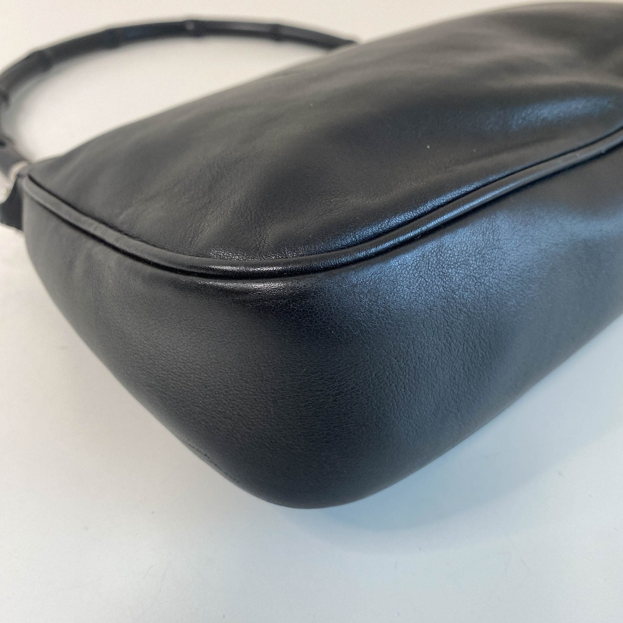 GUCCI Black Bamboo Leather Shoulder Bag, in , Sold by HIVE PRELOVED - Shoulder Bags, ,