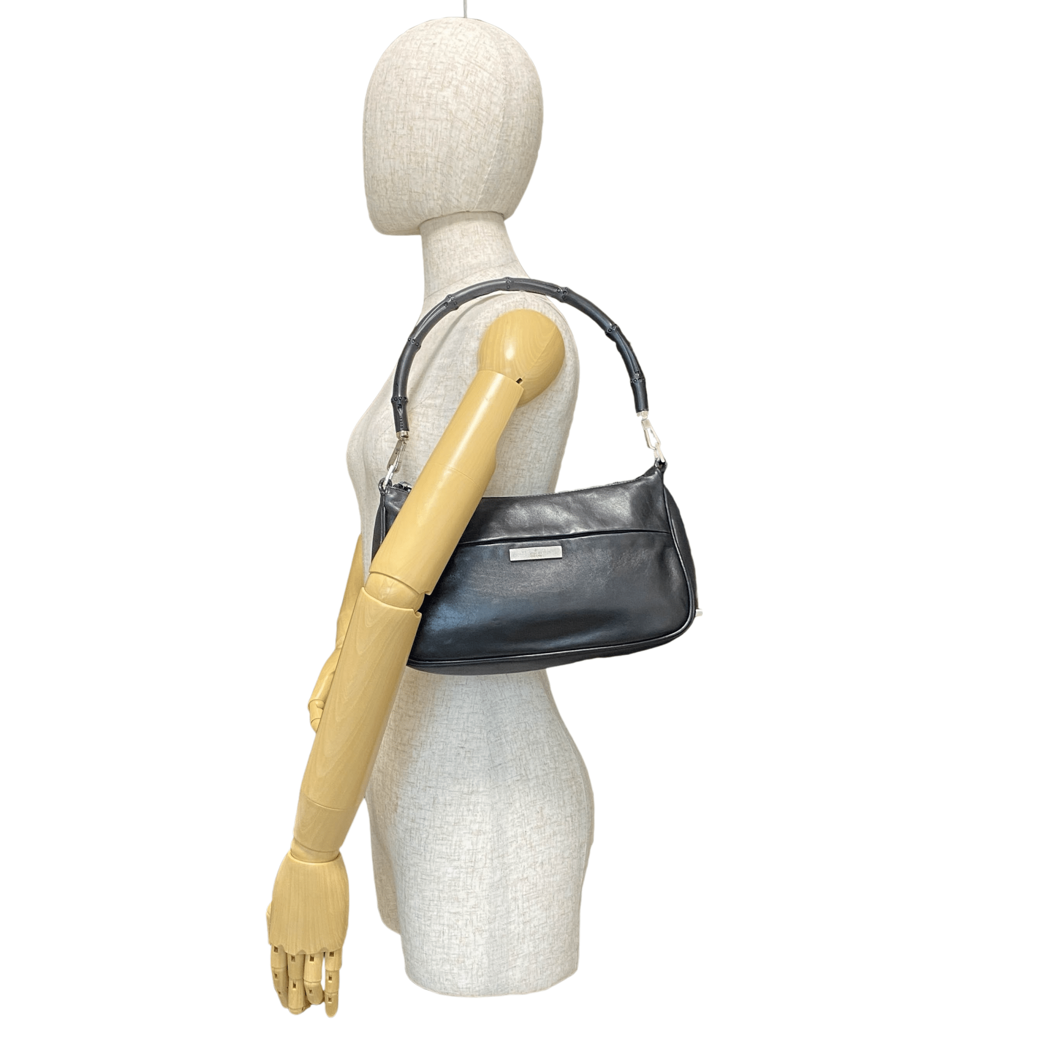 GUCCI Black Bamboo Leather Shoulder Bag, in , Sold by HIVE PRELOVED - Shoulder Bags, ,