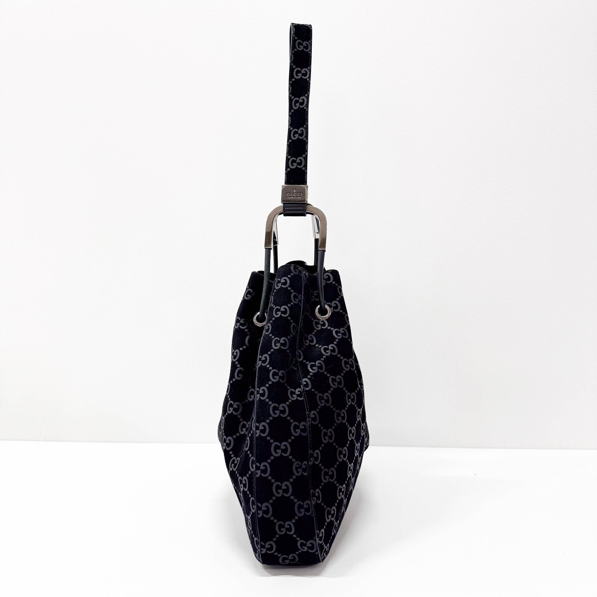 GUCCI Black GG Velvet Bucket Shoulder Bag, in , Sold by HIVE PRELOVED - Shoulder Bags, ,