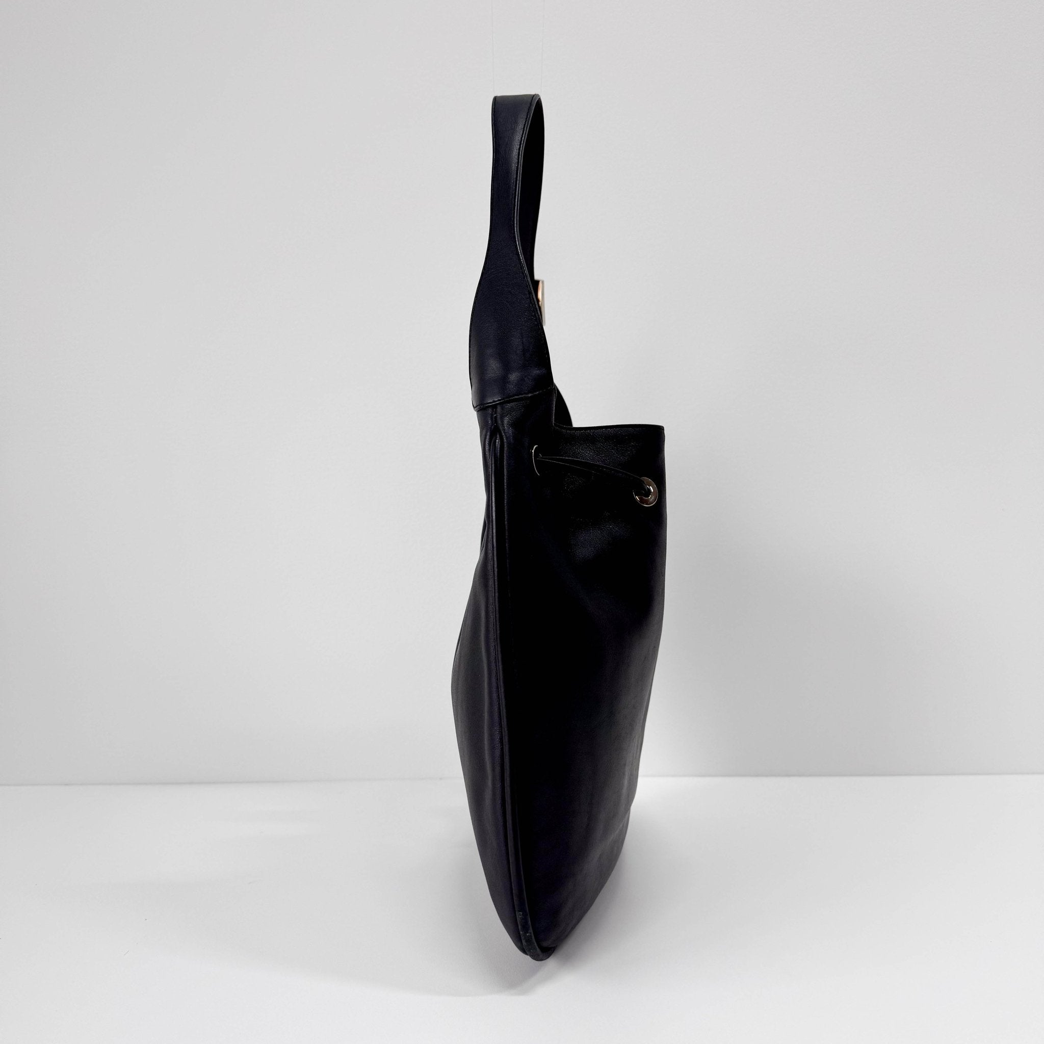 GUCCI Black Leather Drawstring Bag, in , Sold by HIVE PRELOVED - Shoulder Bags, ,